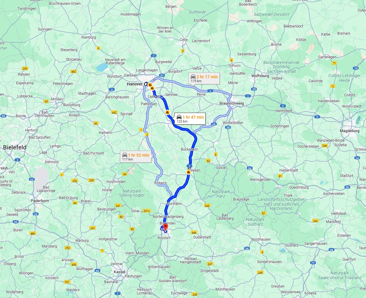 Anreise von Hannover Zu Göttingen Über via A7