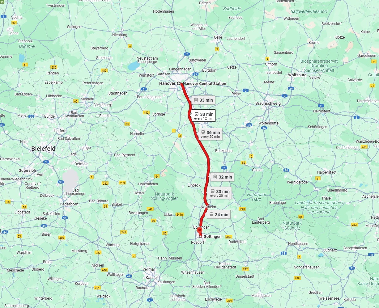 Anreise von Hannover Zu Göttingen Über 