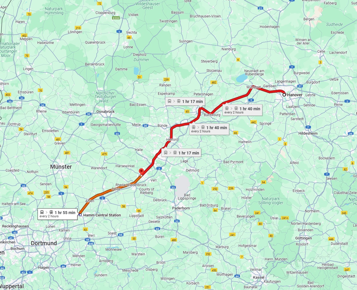 Anreise von Hannover Zu Gütersloh Über 