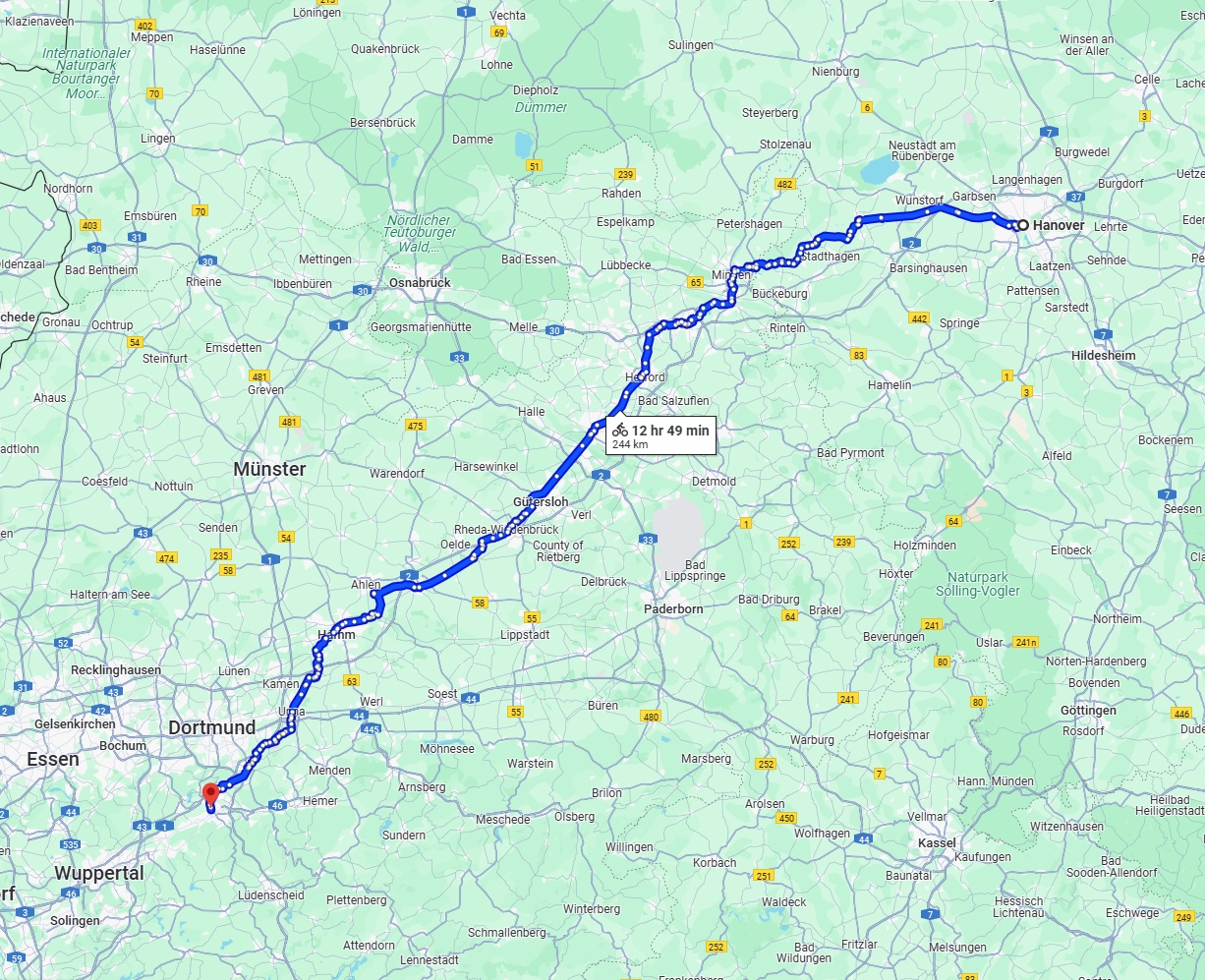 Anreise von Hannover Zu Hagen Über 