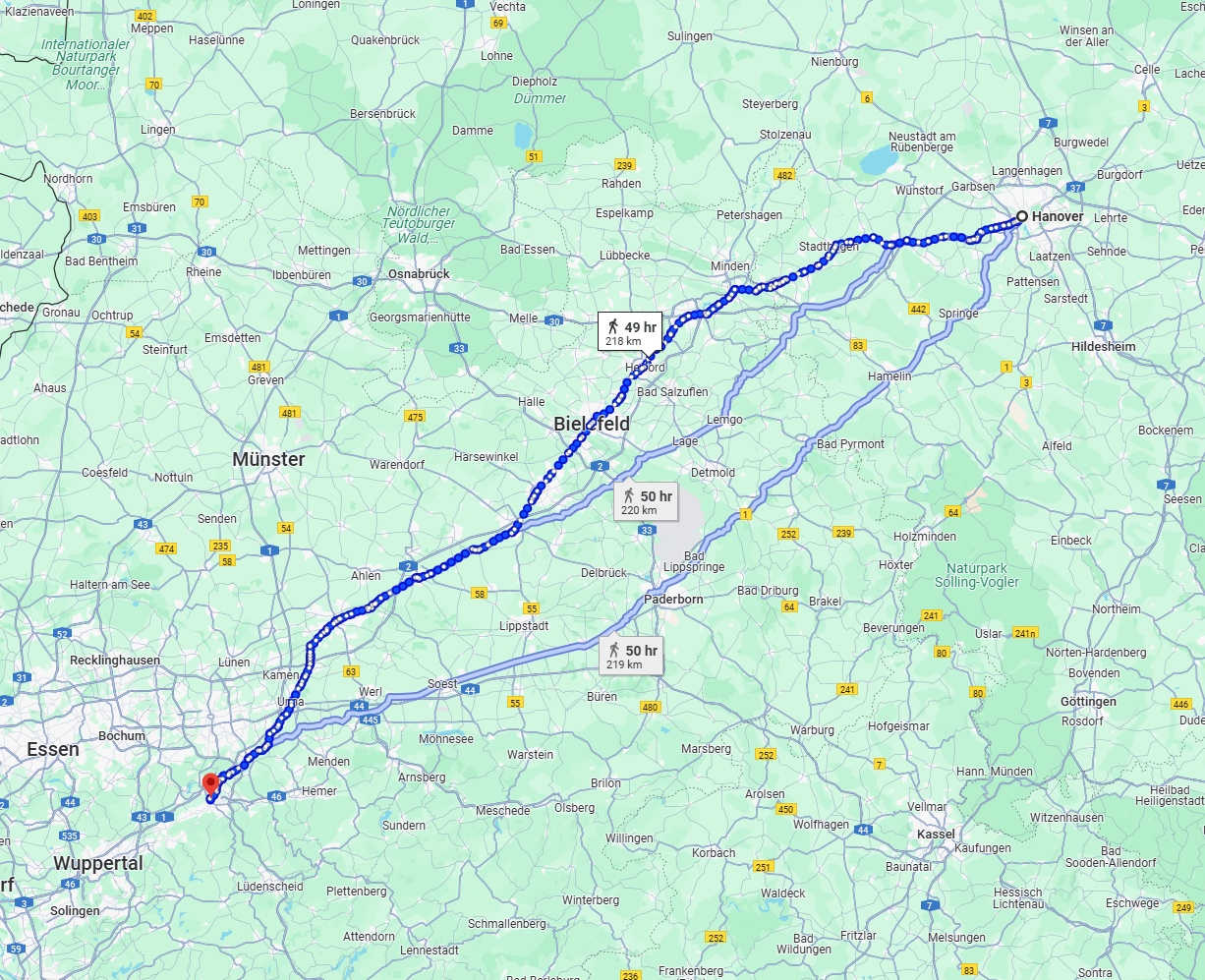 Anreise von Hannover Zu Hagen Über 