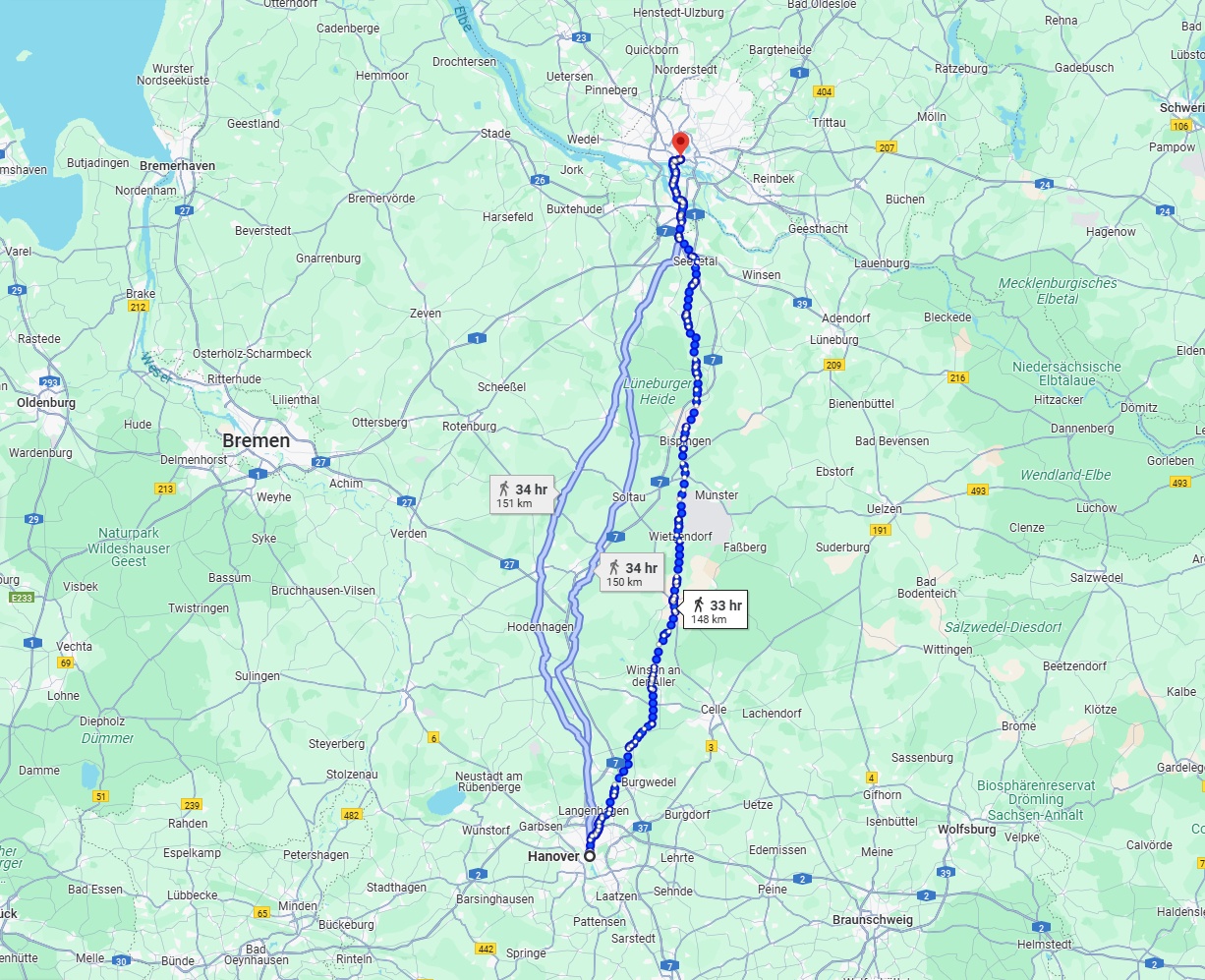 Anreise von Hannover Zu Hamburg Über 