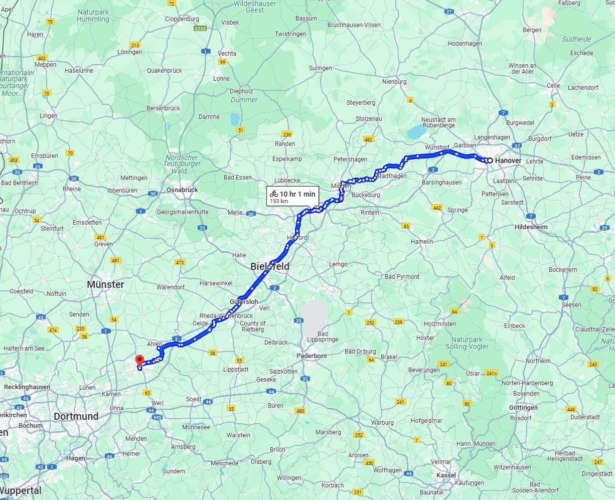 Anreise von Hannover Zu Hamm Über 