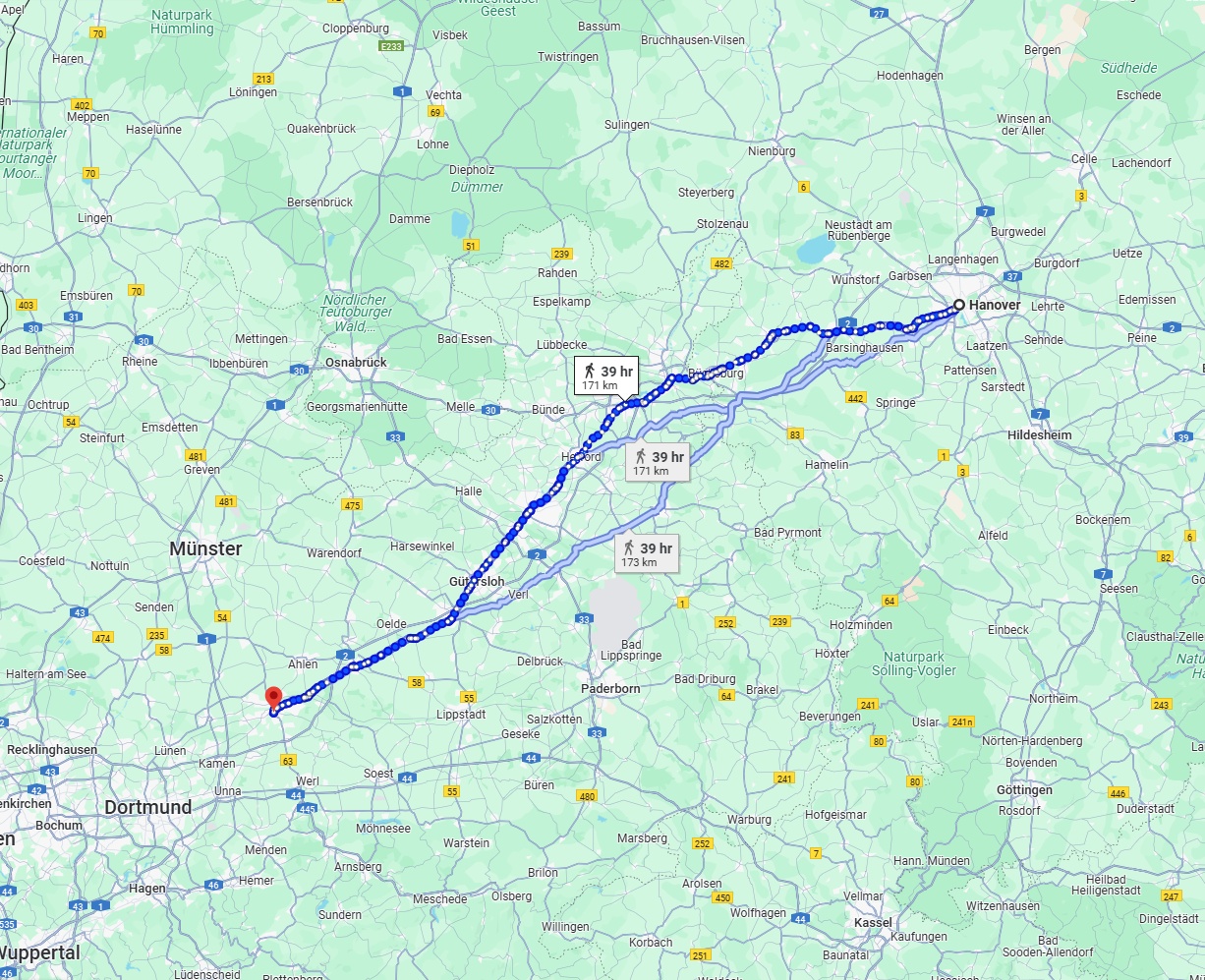 Anreise von Hannover Zu Hamm Über 