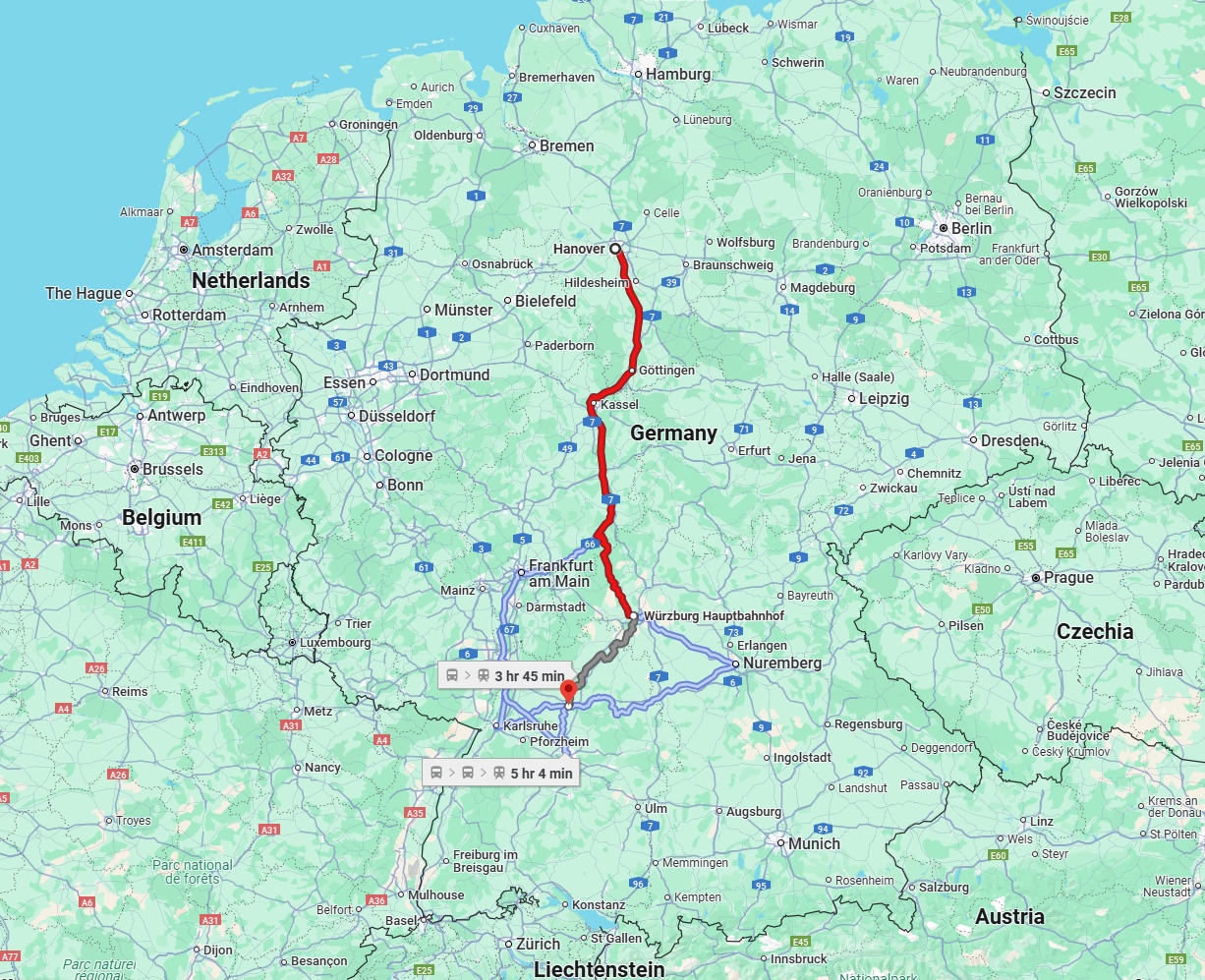 Anreise von Hannover Zu Heilbronn Über 
