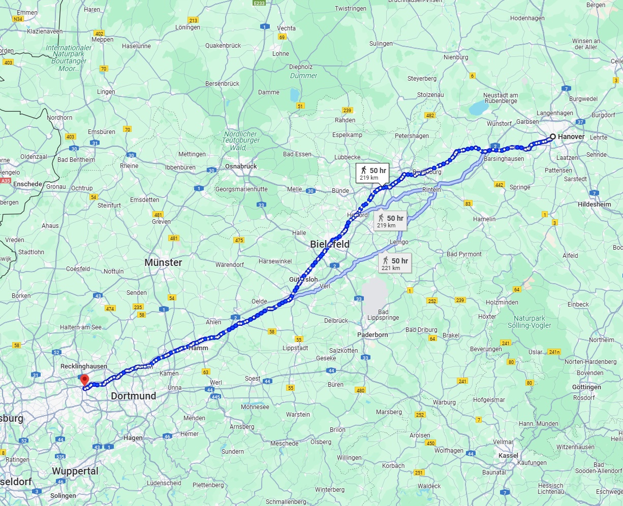 Anreise von Hannover Zu Herne Über 