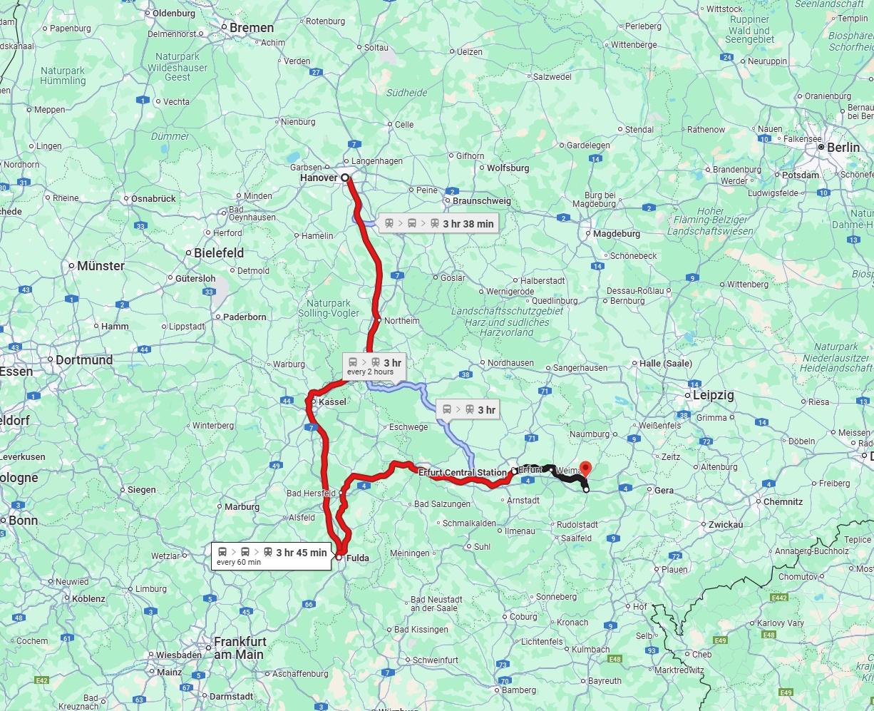 Anreise von Hannover Zu Jena Über 