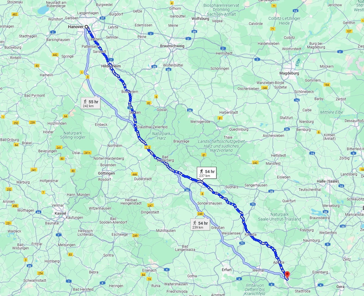 Anreise von Hannover Zu Jena Über 
