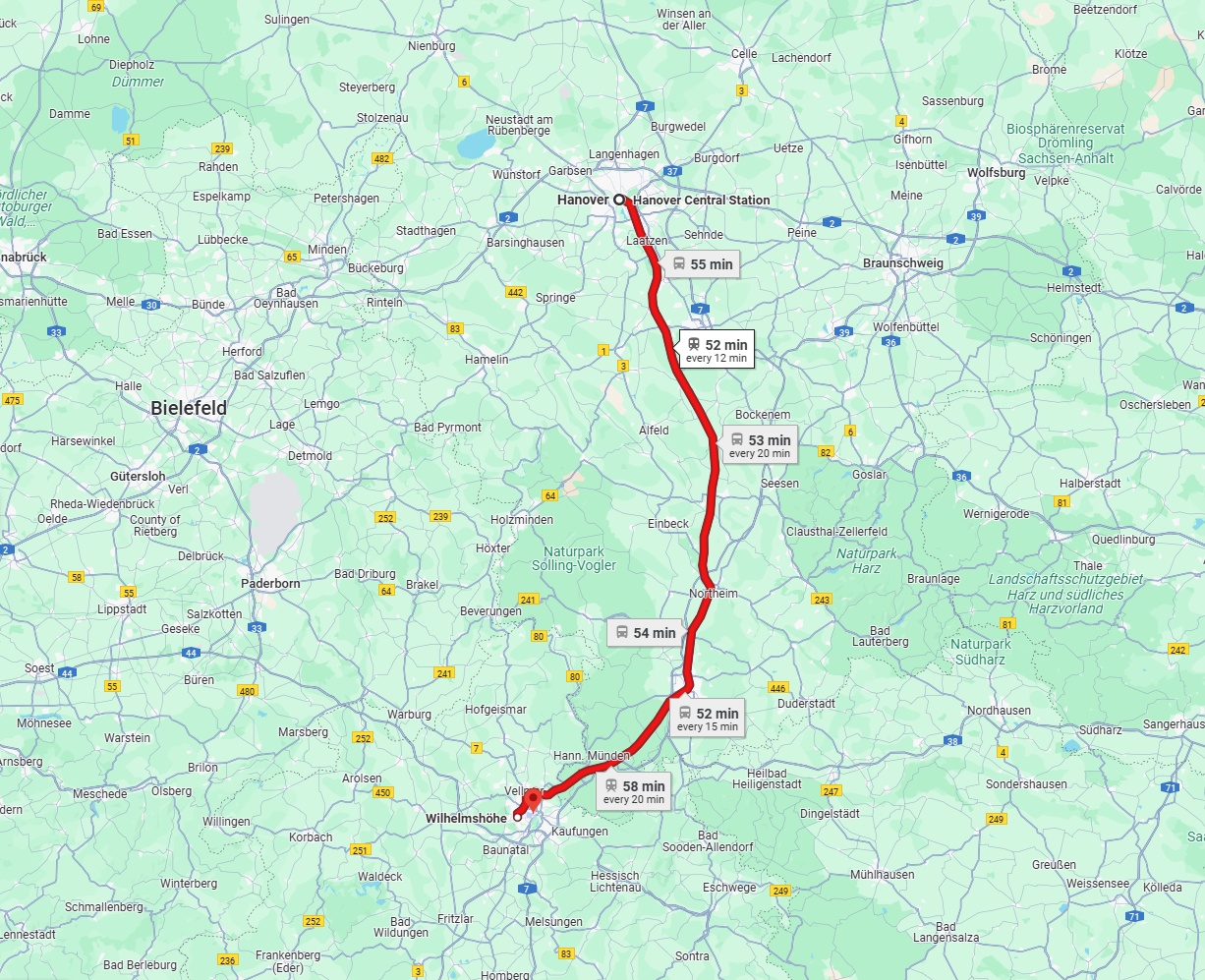 Anreise von Hannover Zu Kassel Über 
