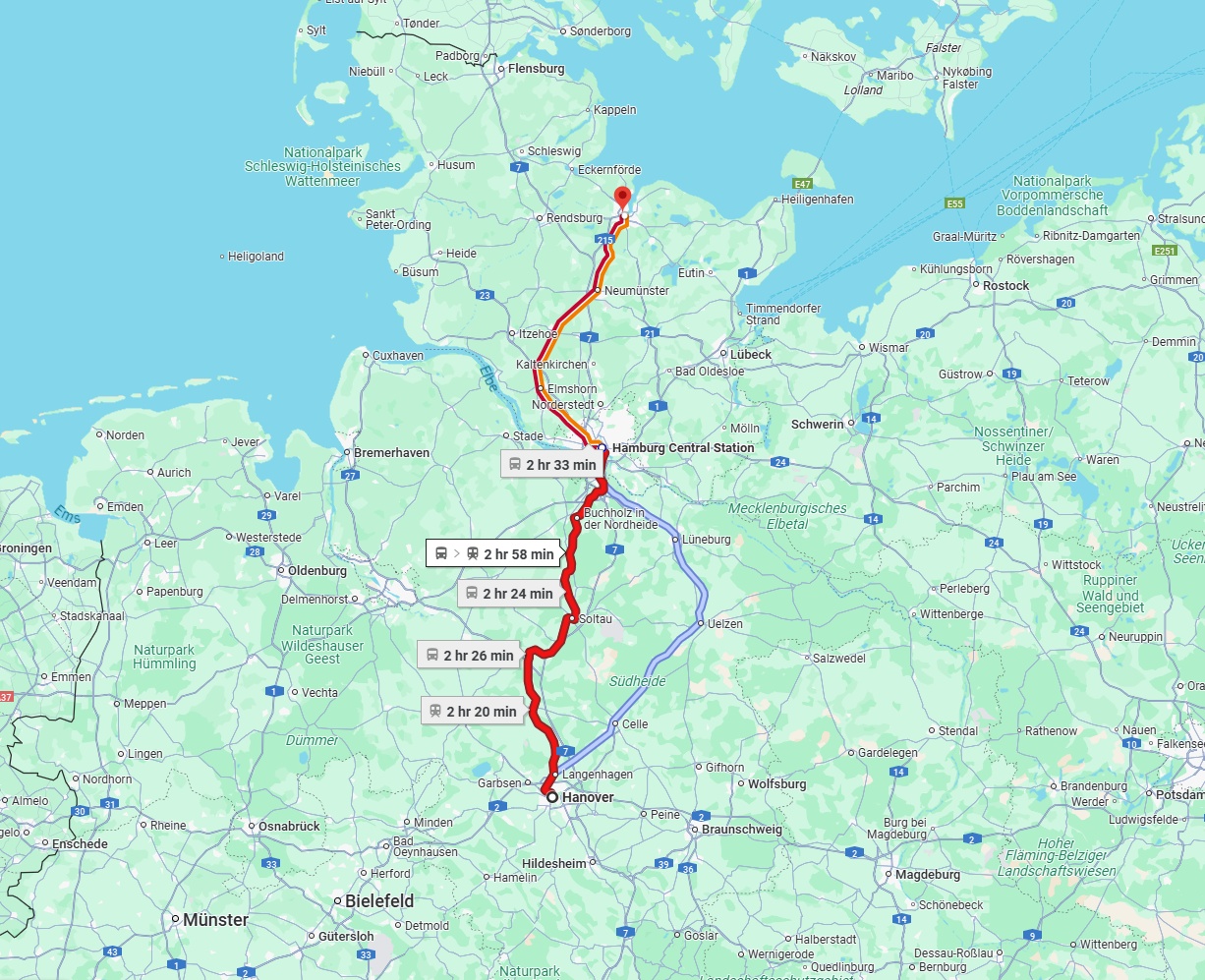 Anreise von Hannover Zu Kiel Über 