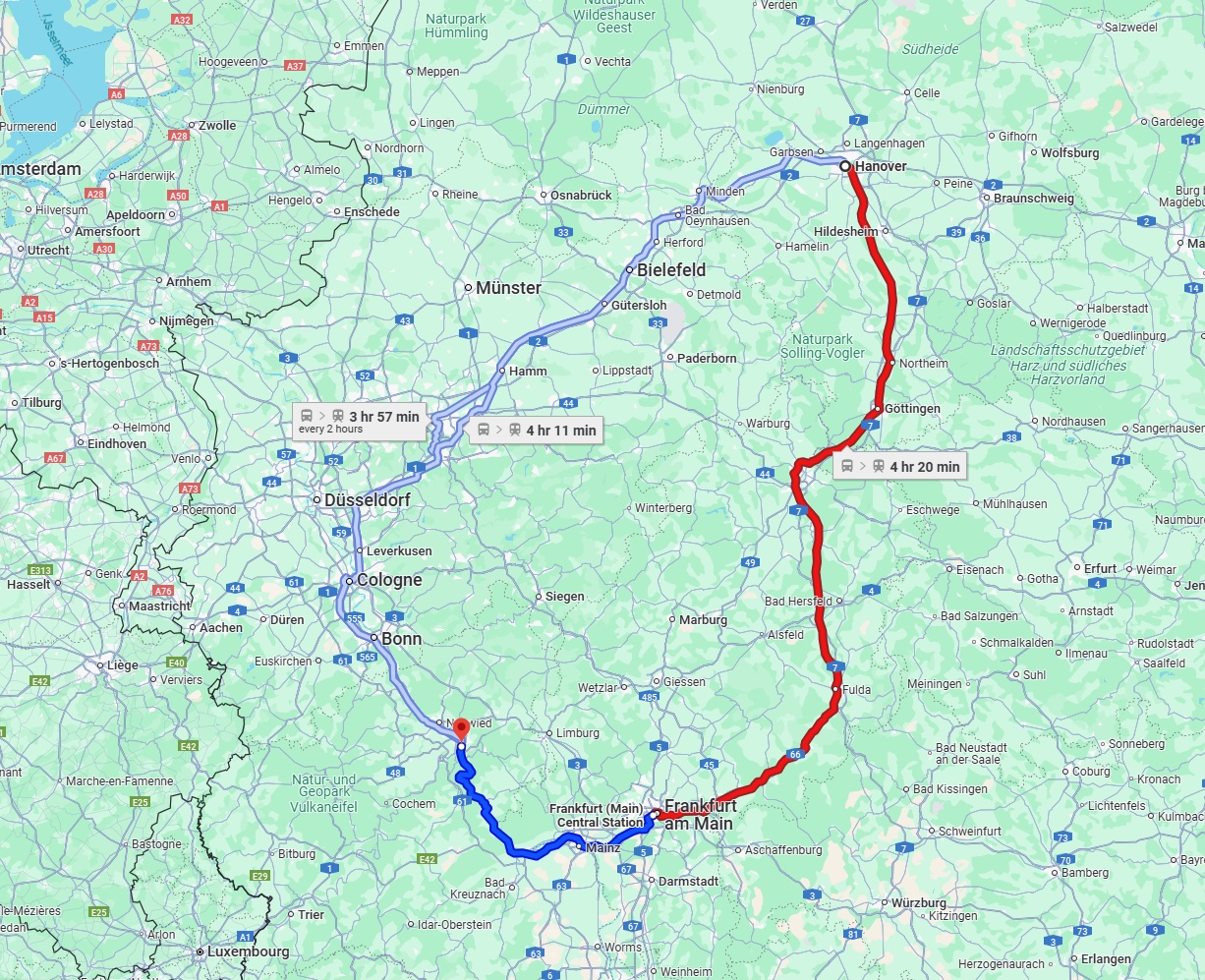 Anreise von Hannover Zu Koblenz Über 