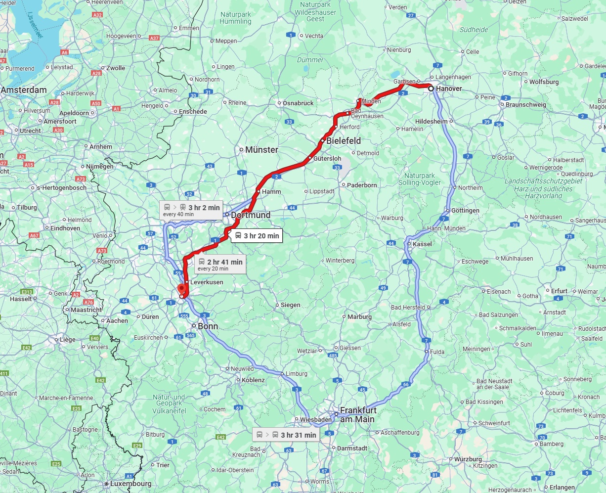 Anreise von Hannover Zu Köln Über 