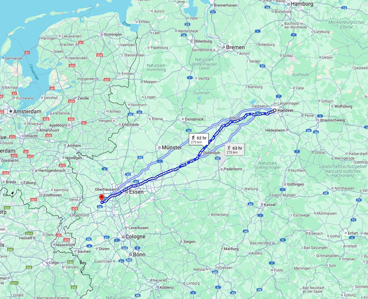 Anreise von Hannover Zu Krefeld Über 