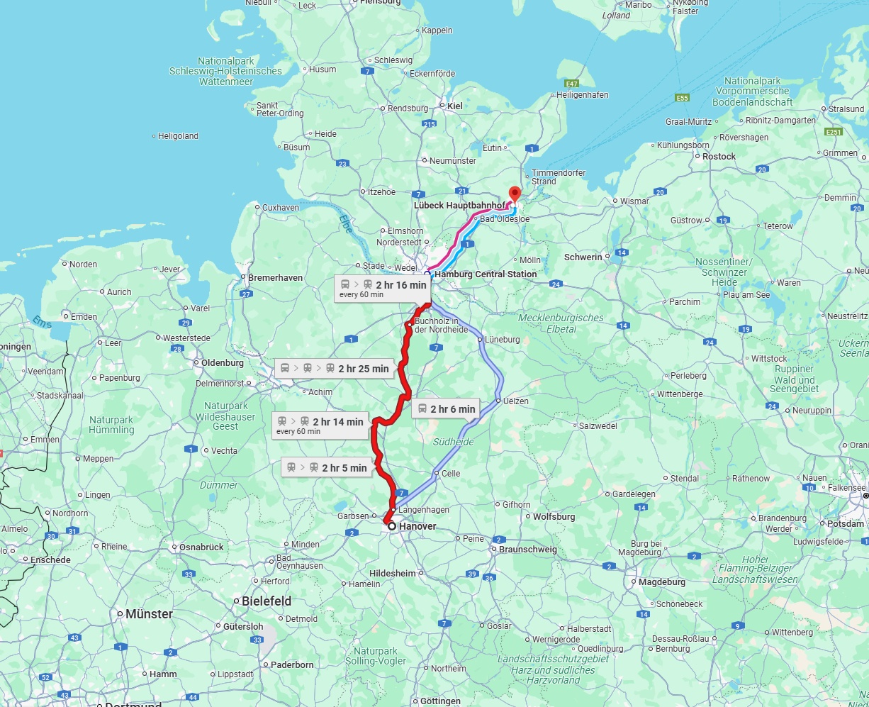 Anreise von Hannover Zu Lübeck Über 