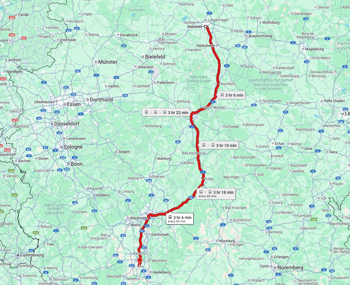Anreise von Hannover Zu Mannheim Über 