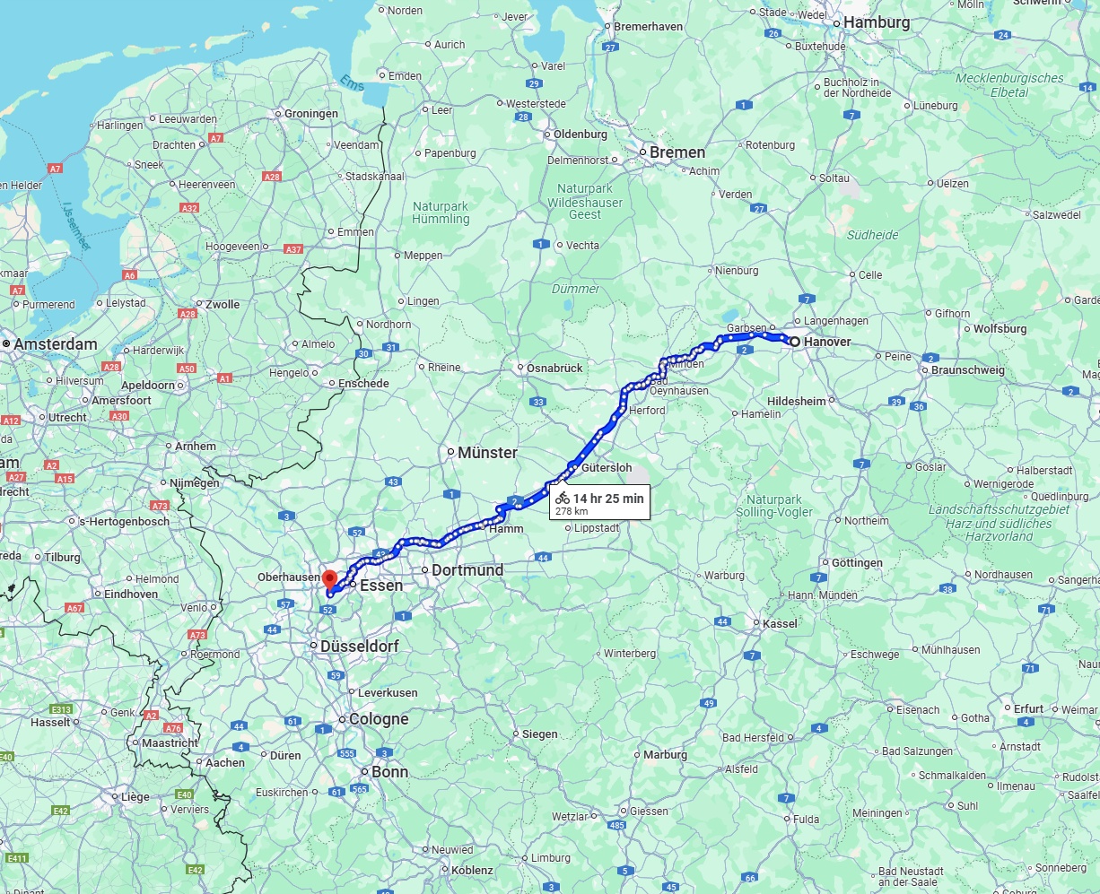 Anreise von Hannover Zu Mülheim an der Ruhr Über 