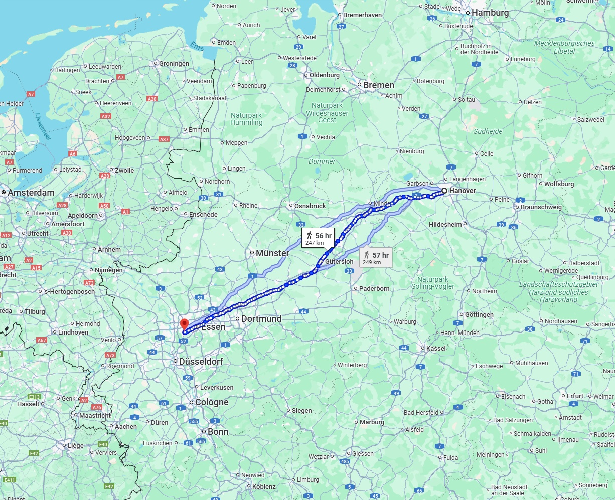 Anreise von Hannover Zu Mülheim an der Ruhr Über 