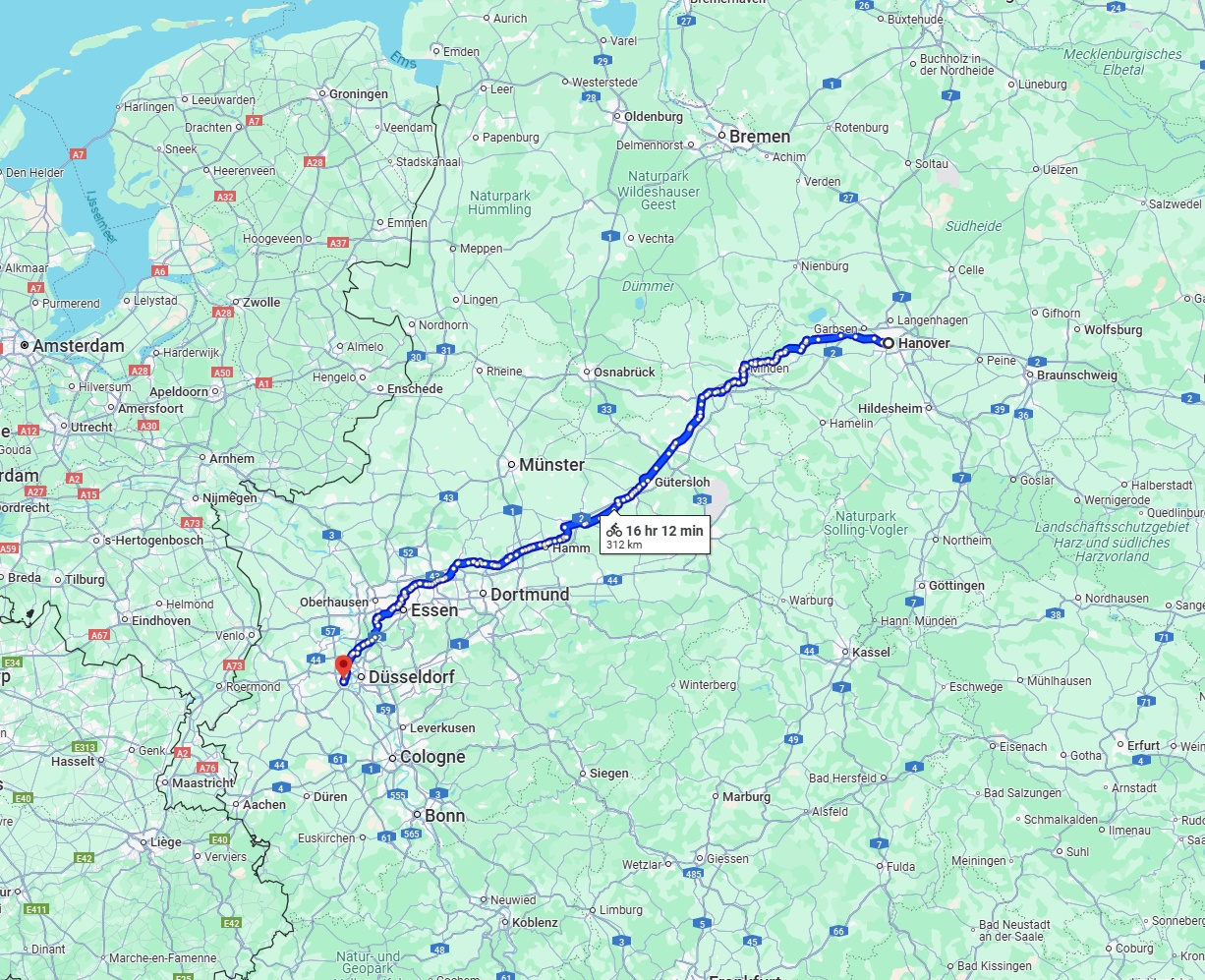 Anreise von Hannover Zu Neuss Über 