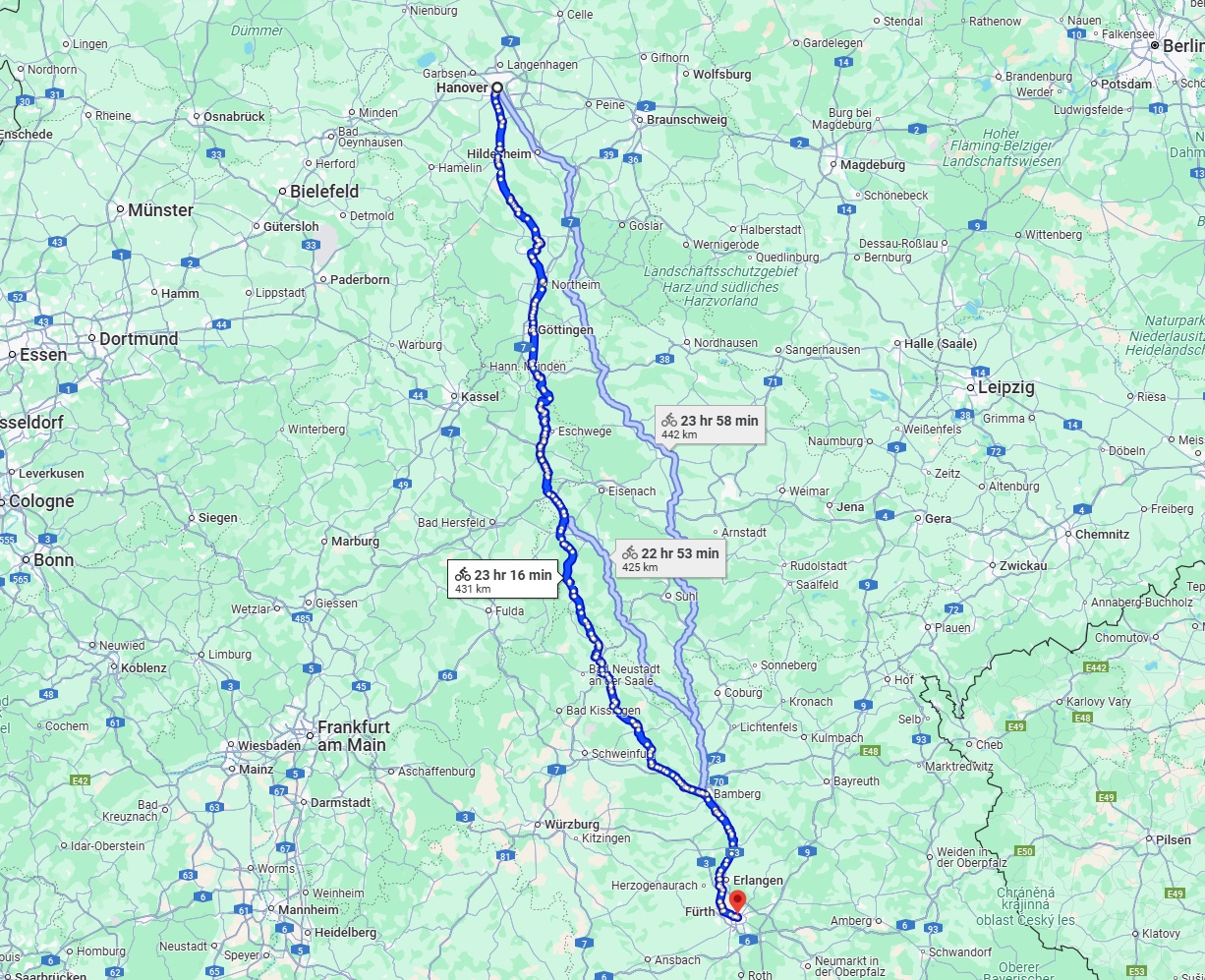 Anreise von Hannover Zu Nürnberg Über 