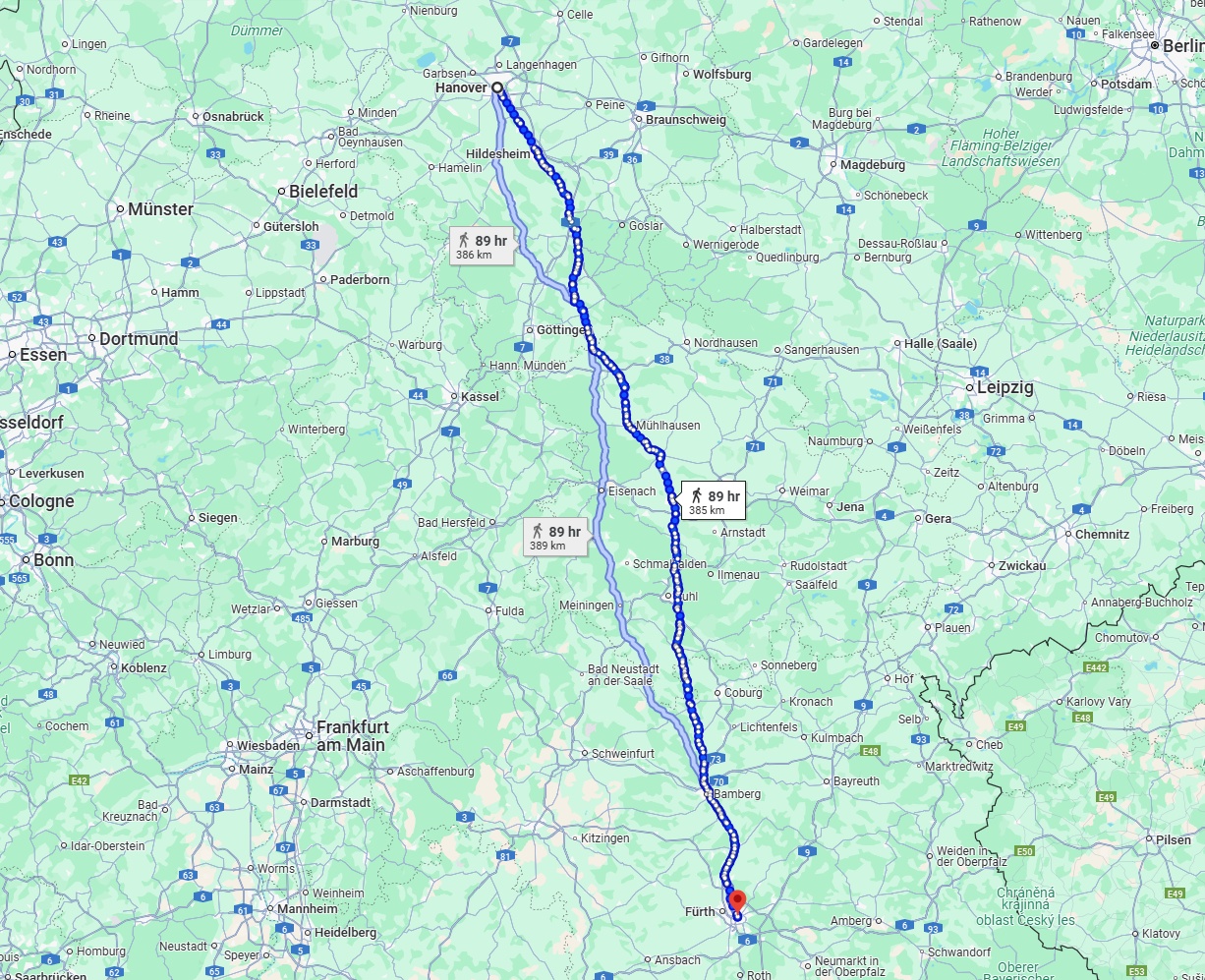 Anreise von Hannover Zu Nürnberg Über 