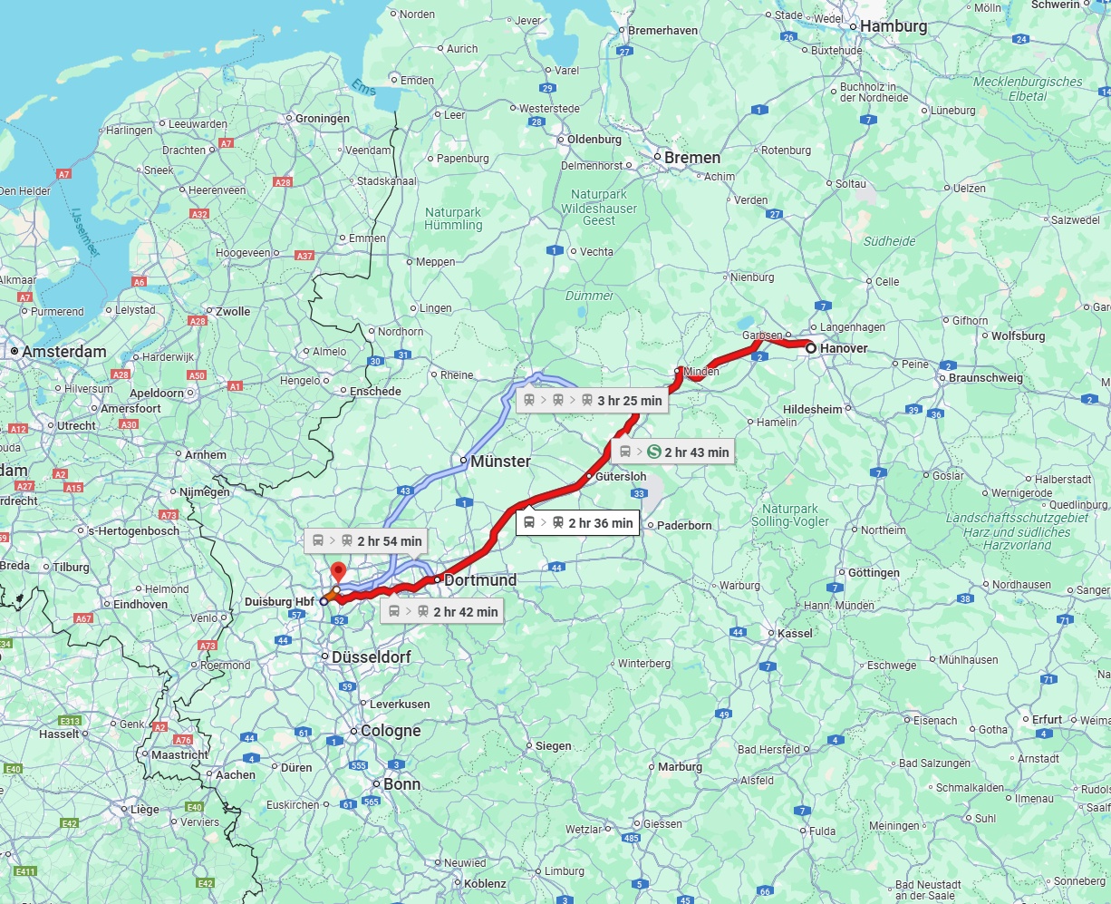 Anreise von Hannover Zu Oberhausen Über 