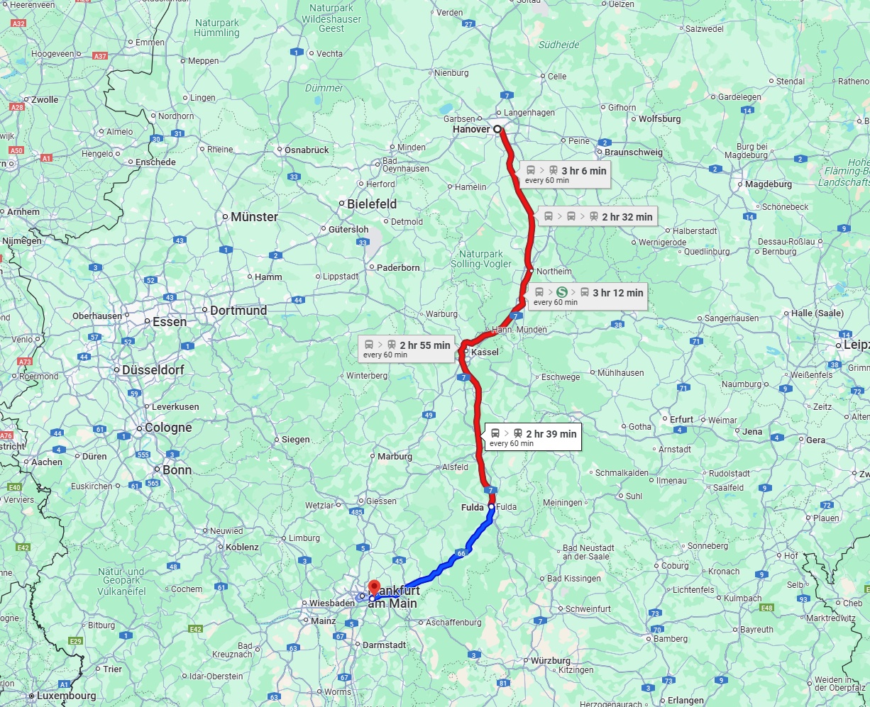 Anreise von Hannover Zu Offenbach am Main Über 