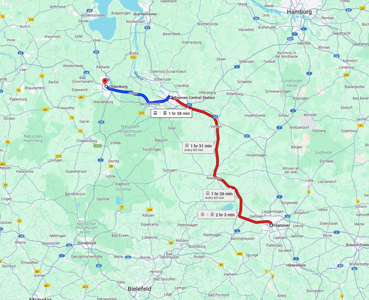 Anreise von Hannover Zu Oldenburg Über 