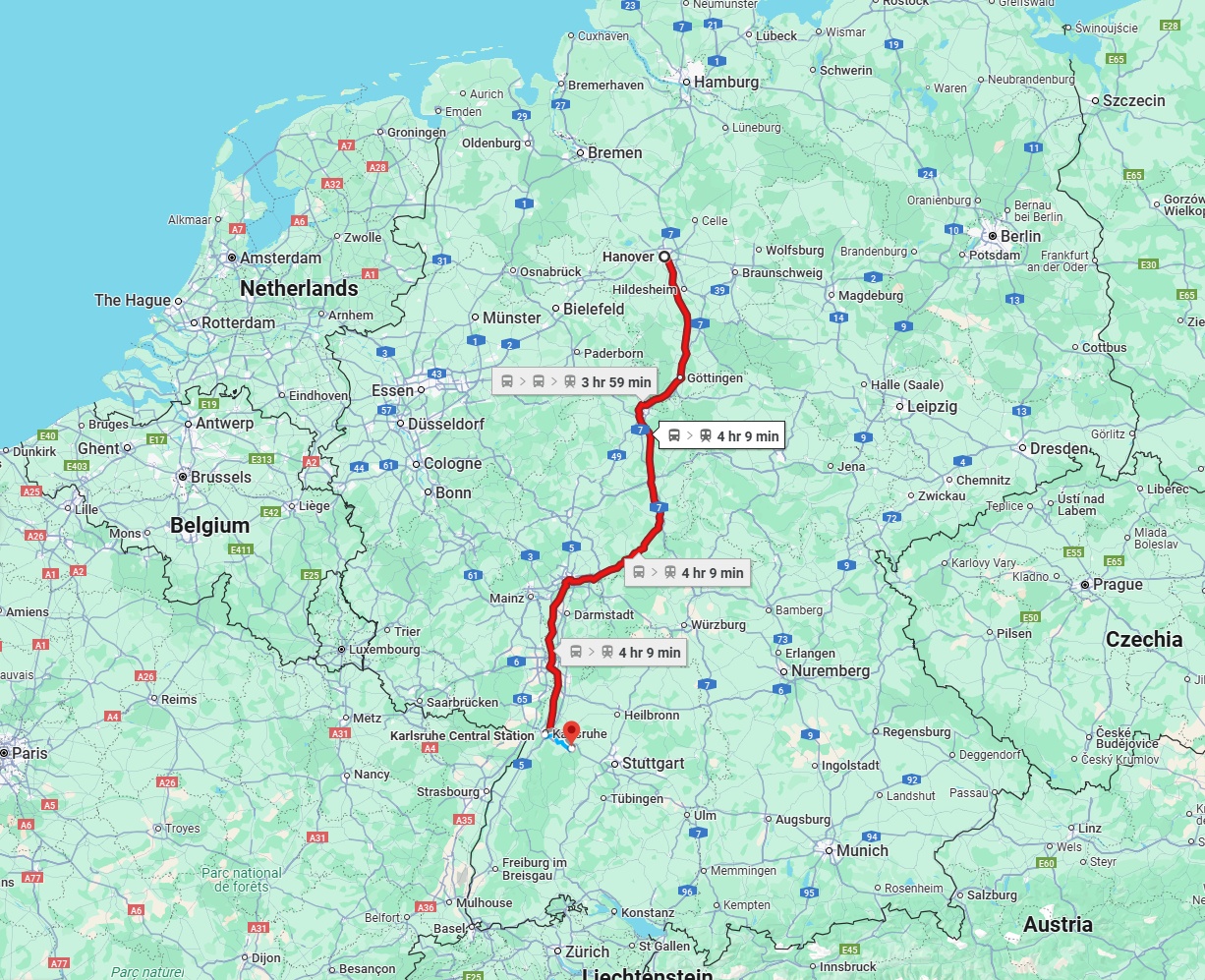 Anreise von Hannover Zu Pforzheim Über 