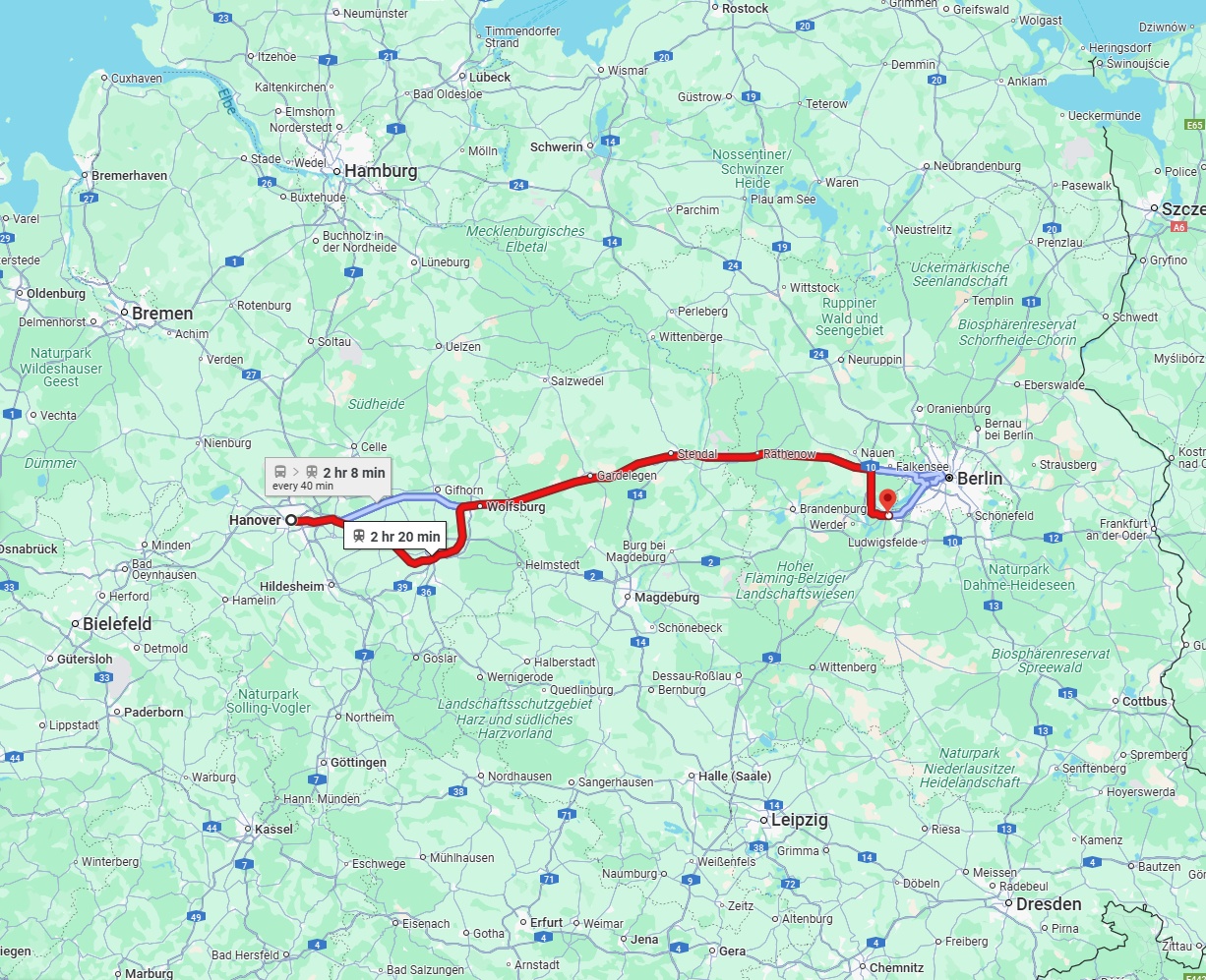 Anreise von Hannover Zu Potsdam Über 