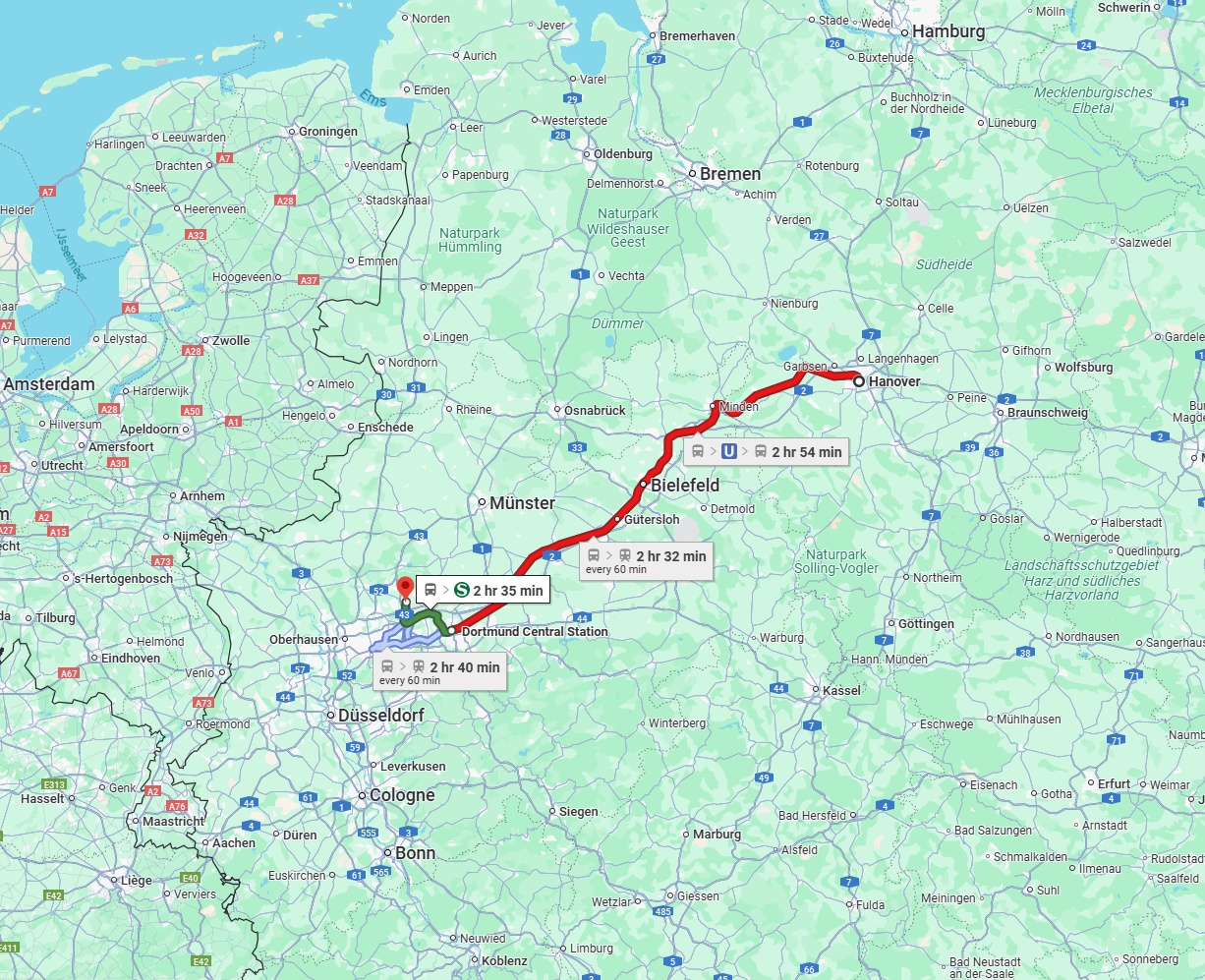 Anreise von Hannover Zu Recklinghausen Über 
