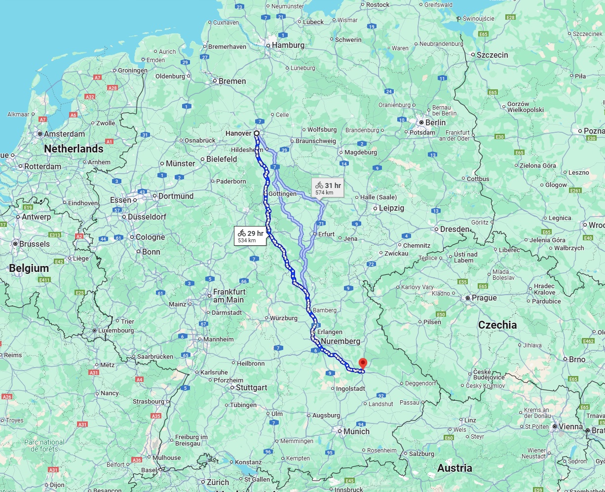 Anreise von Hannover Zu Regensburg Über 
