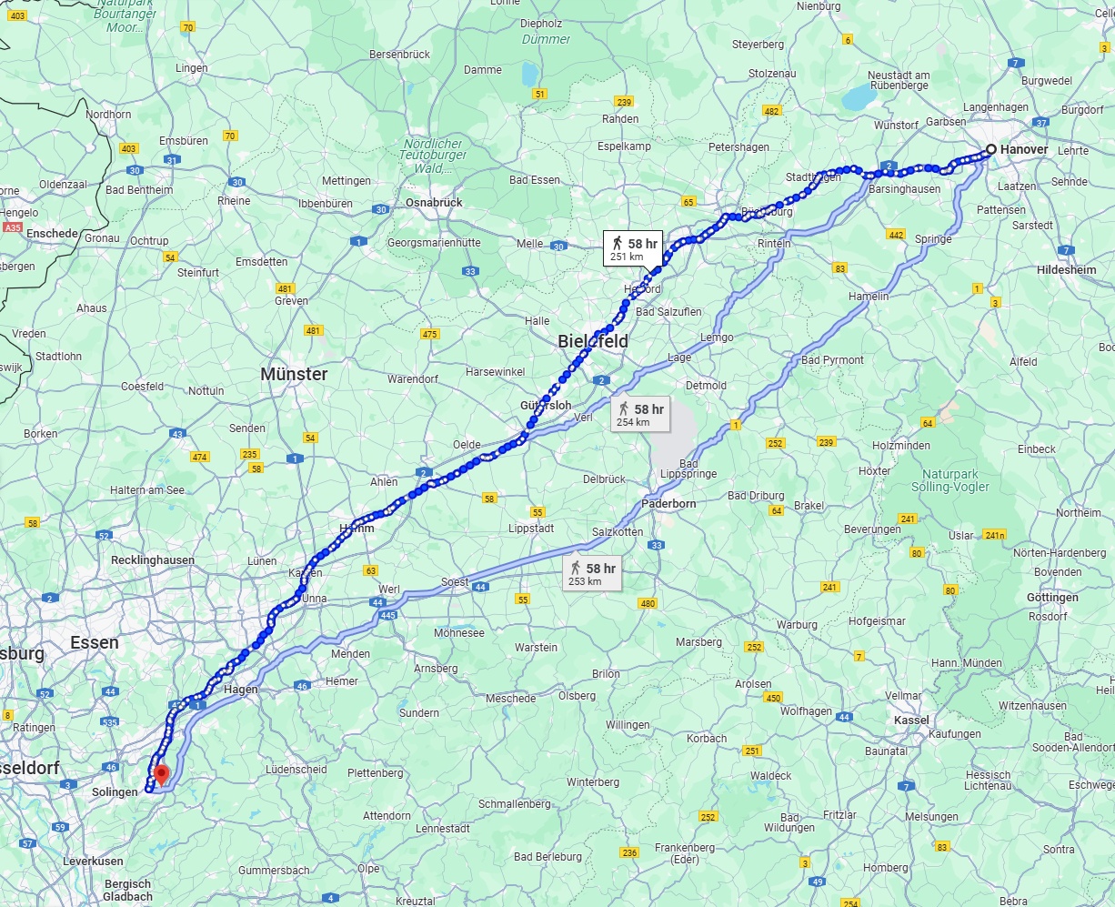 Anreise von Hannover Zu Remscheid Über 