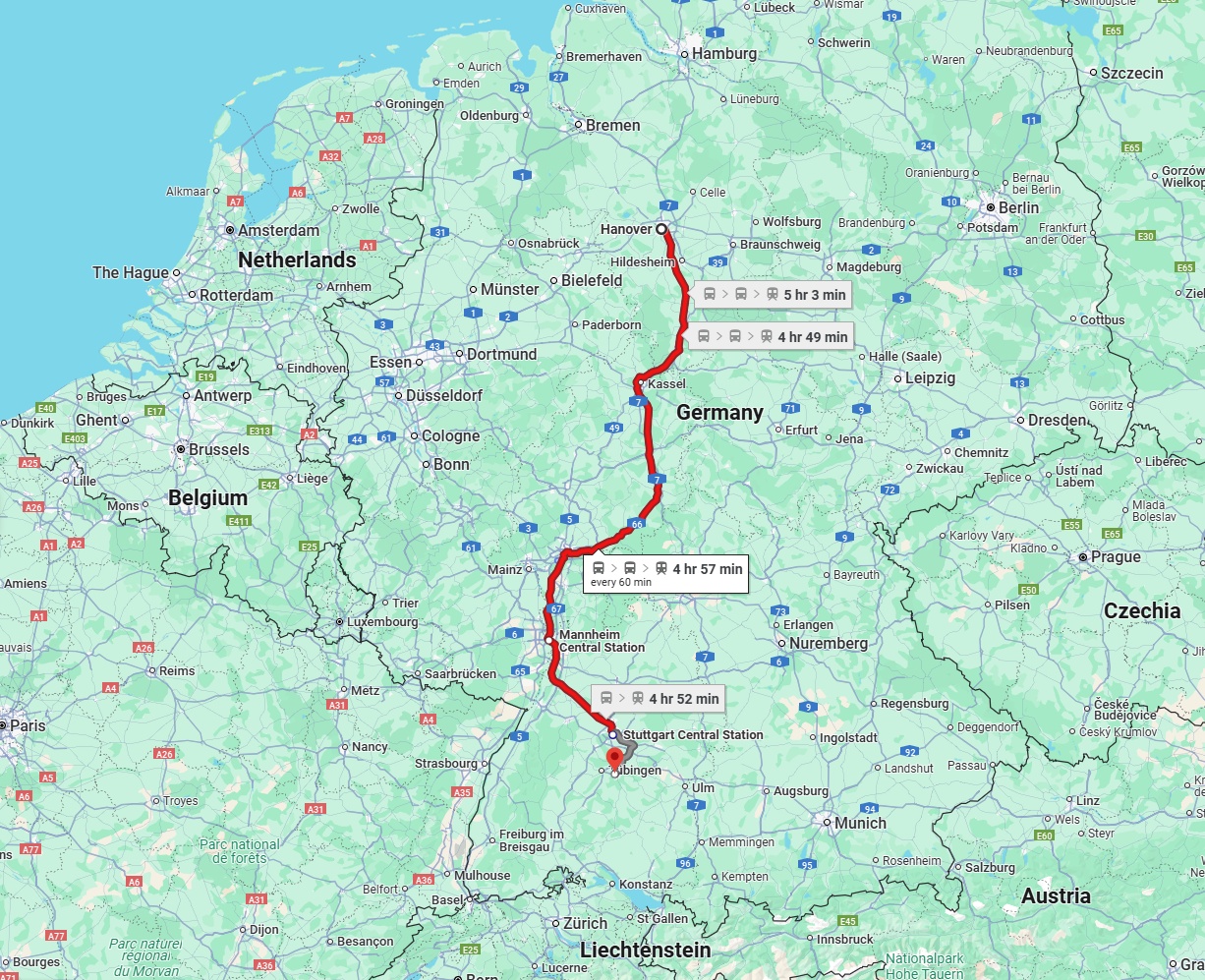 Anreise von Hannover Zu Reutlingen Über 