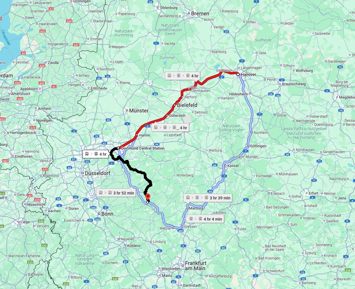 Anreise von Hannover Zu Siegen Über 