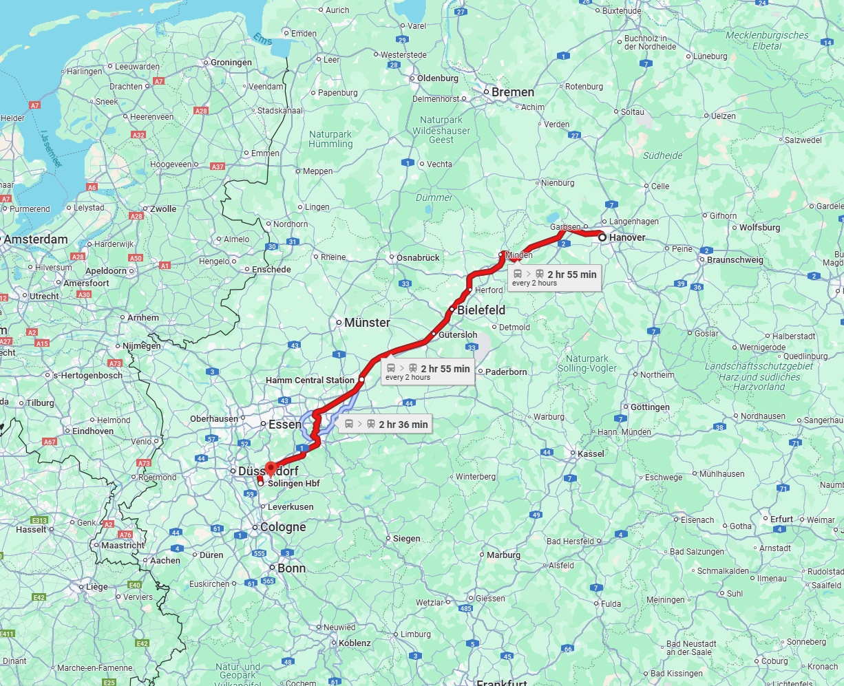 Anreise von Hannover Zu Solingen Über 