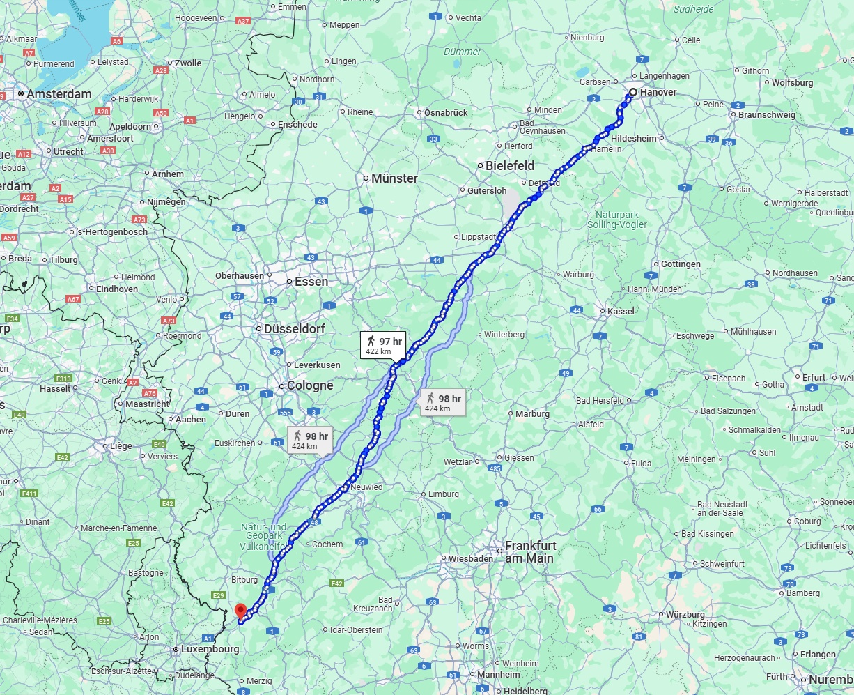 Anreise von Hannover Zu Trier Über 
