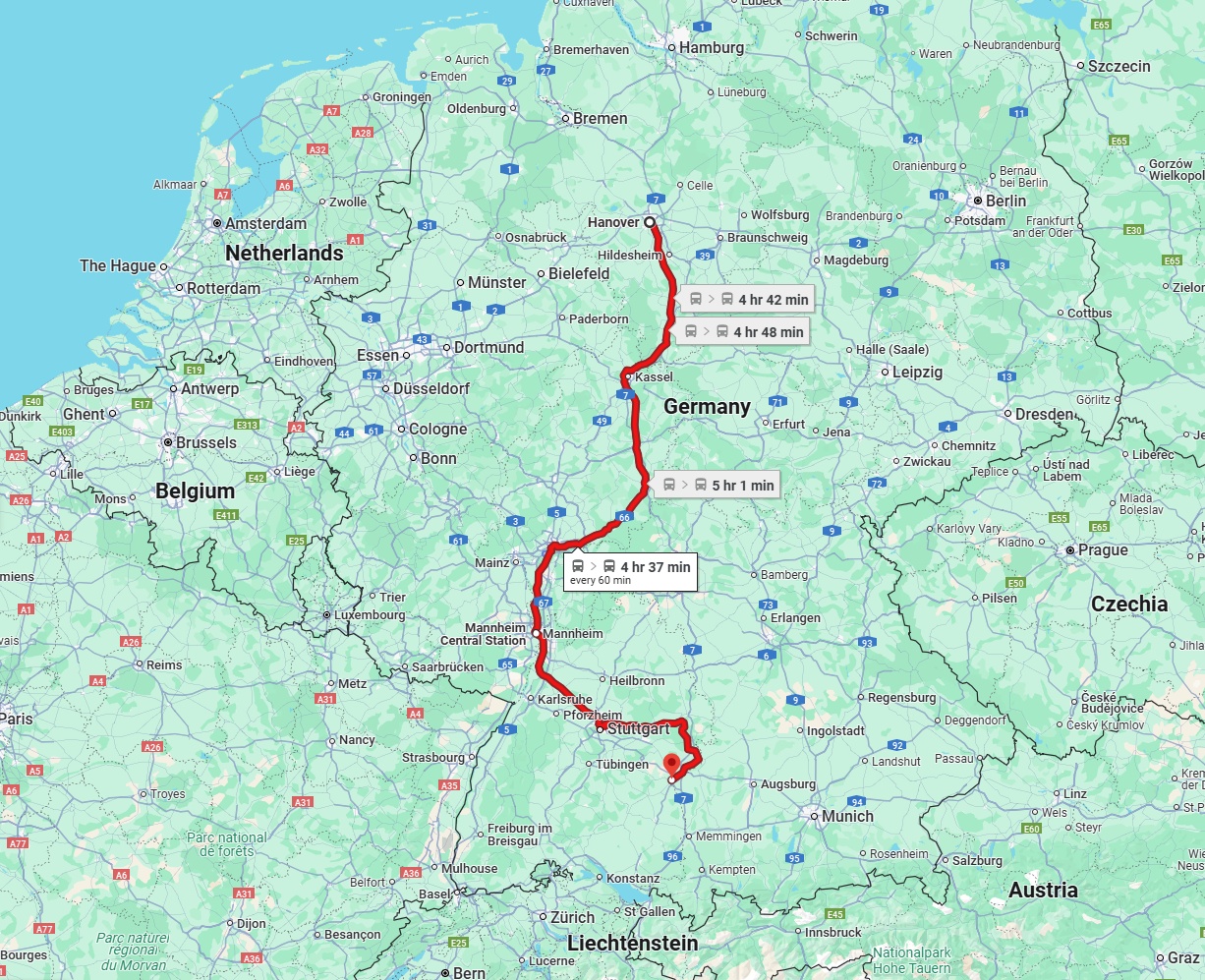 Anreise von Hannover Zu Ulm Über 