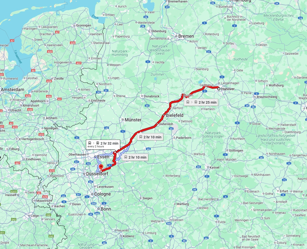 Anreise von Hannover Zu Wuppertal Über 