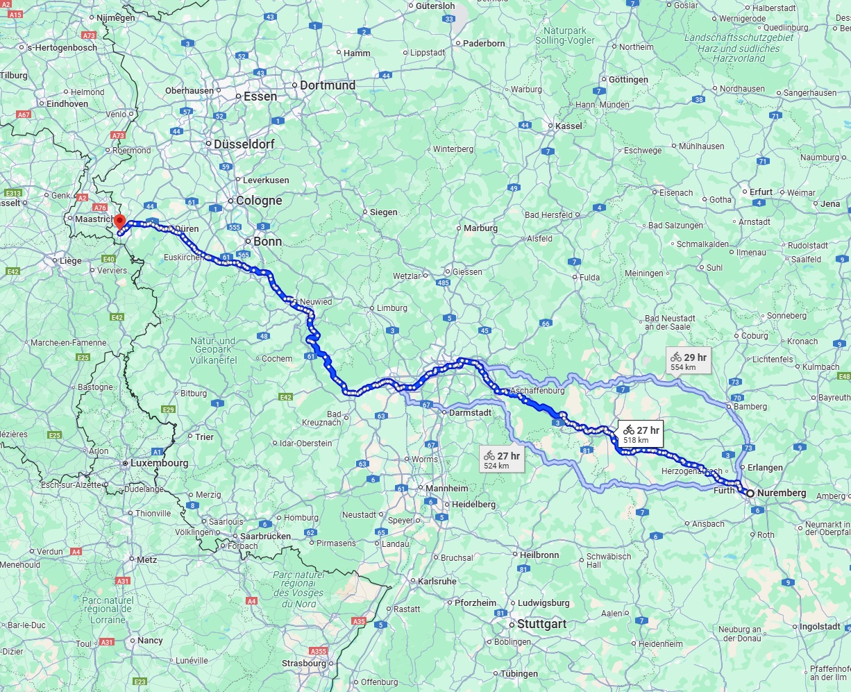 Anreise von Nürnberg Zu Aachen Über 