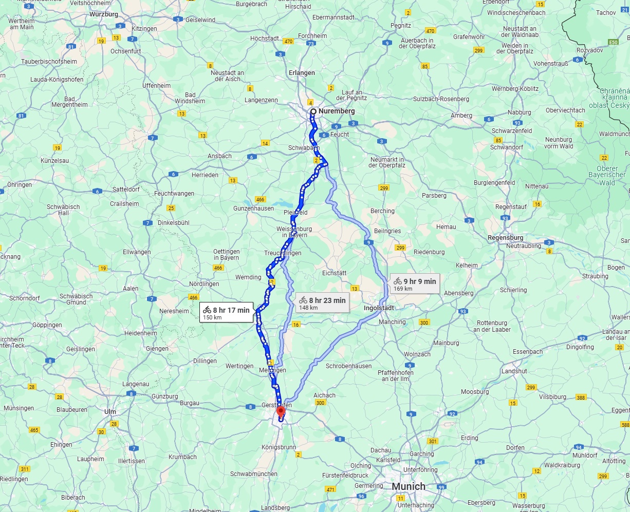 Anreise von Nürnberg Zu Augsburg Über 