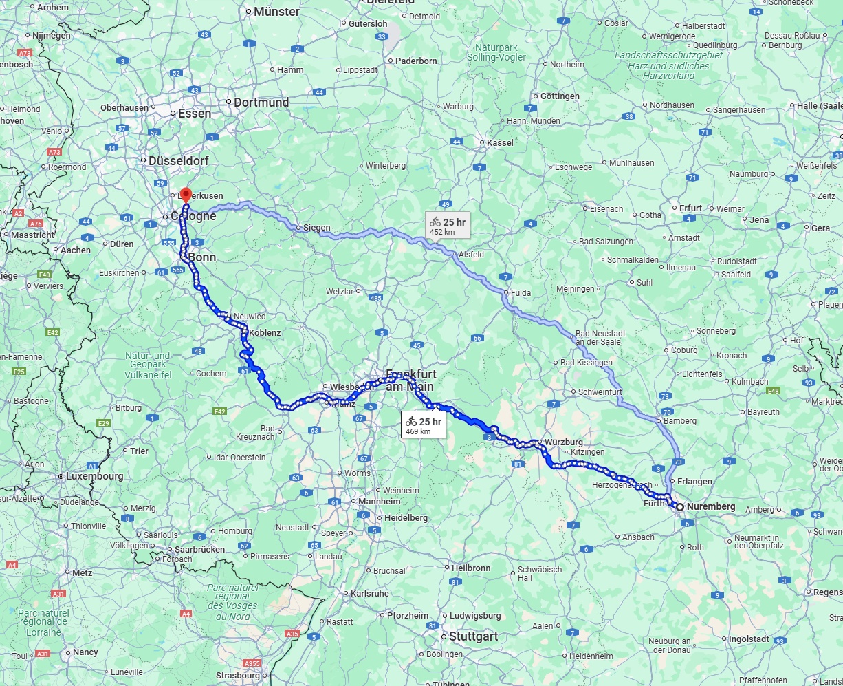 Anreise von Nürnberg Zu Bergisch Gladbach Über 