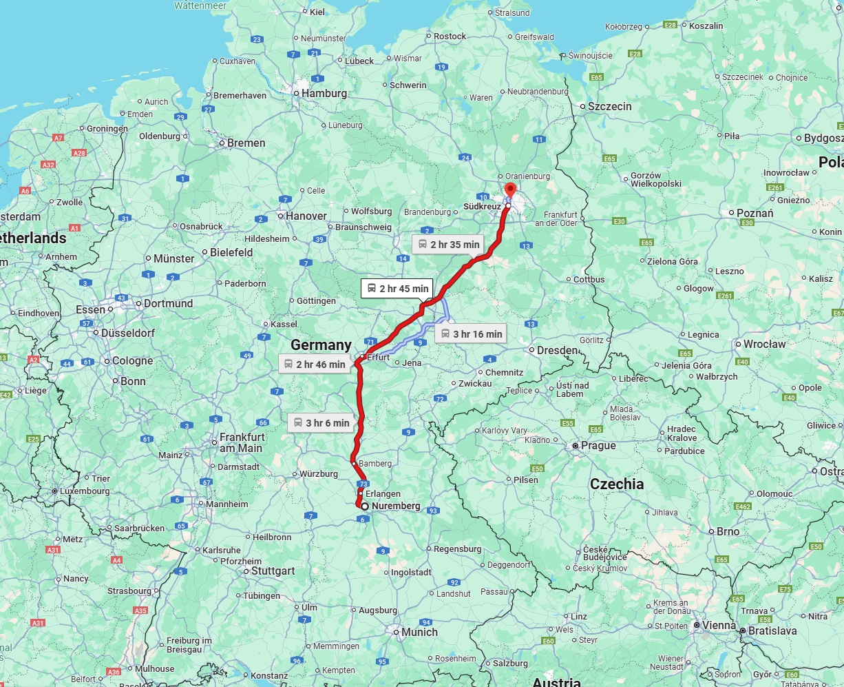 Anreise von Nürnberg Zu Berlin Über 