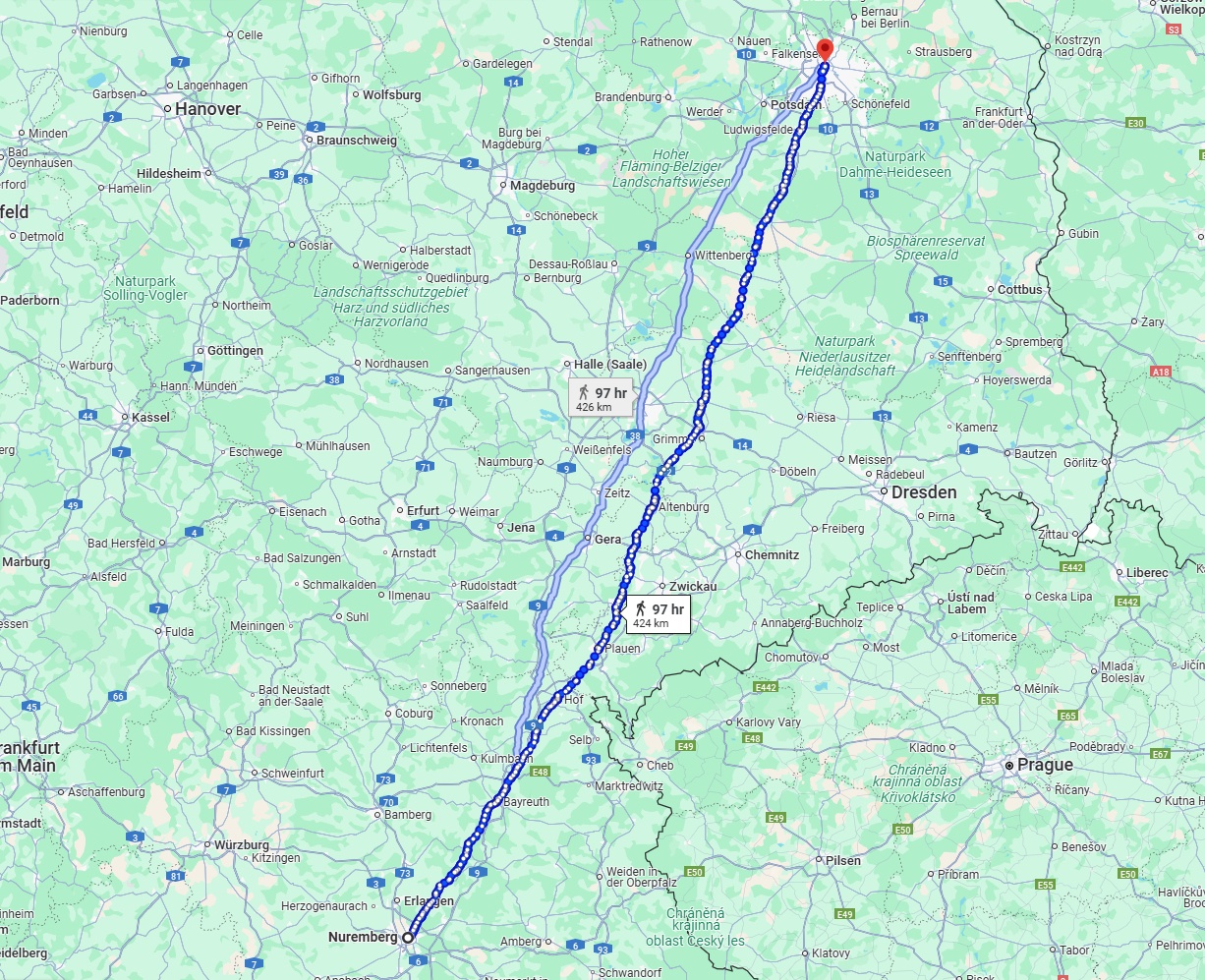 Anreise von Nürnberg Zu Berlin Über 