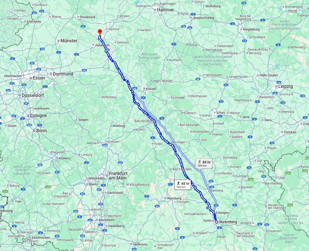 Anreise von Nürnberg Zu Bielefeld Über 