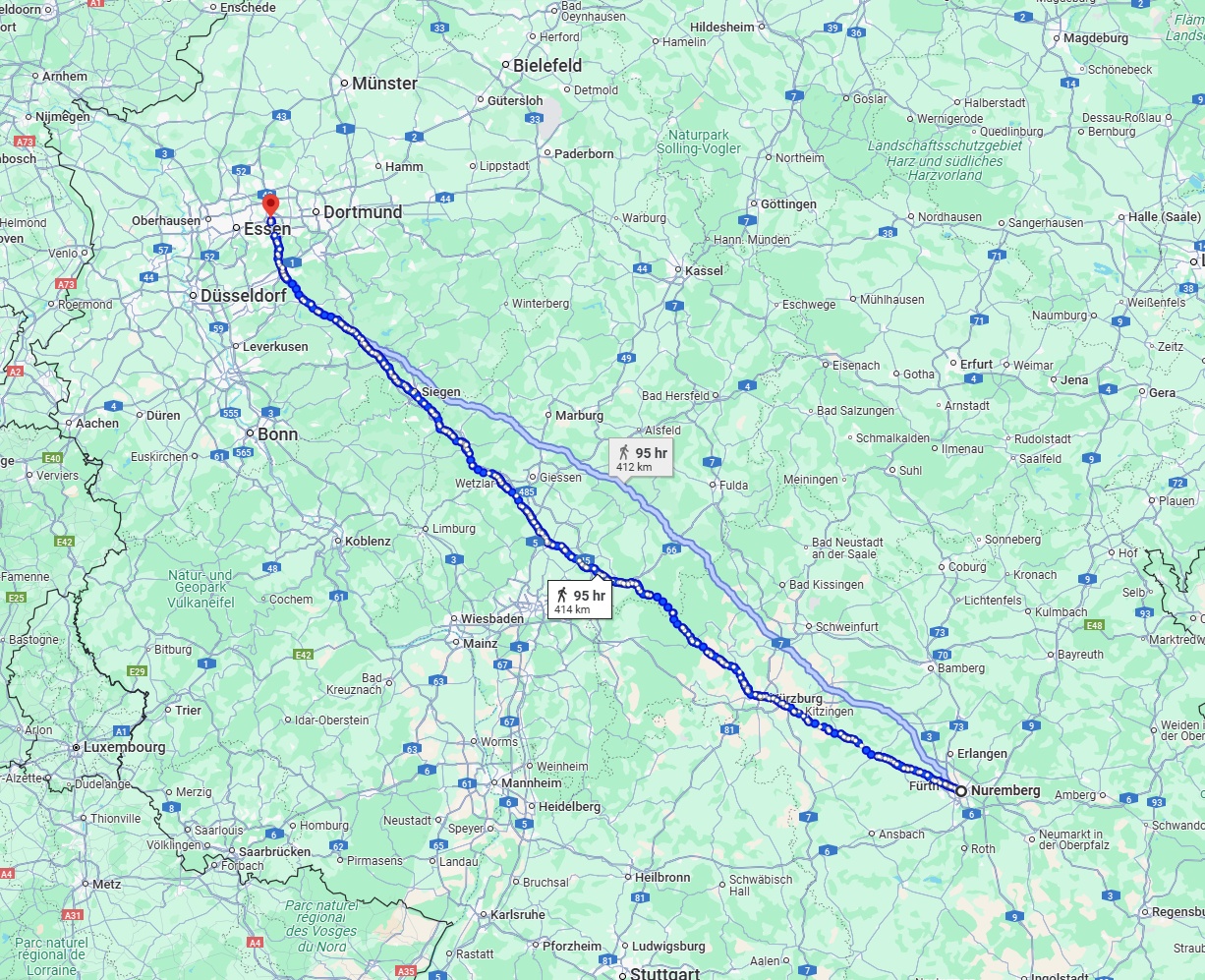 Anreise von Nürnberg Zu Bochum Über 