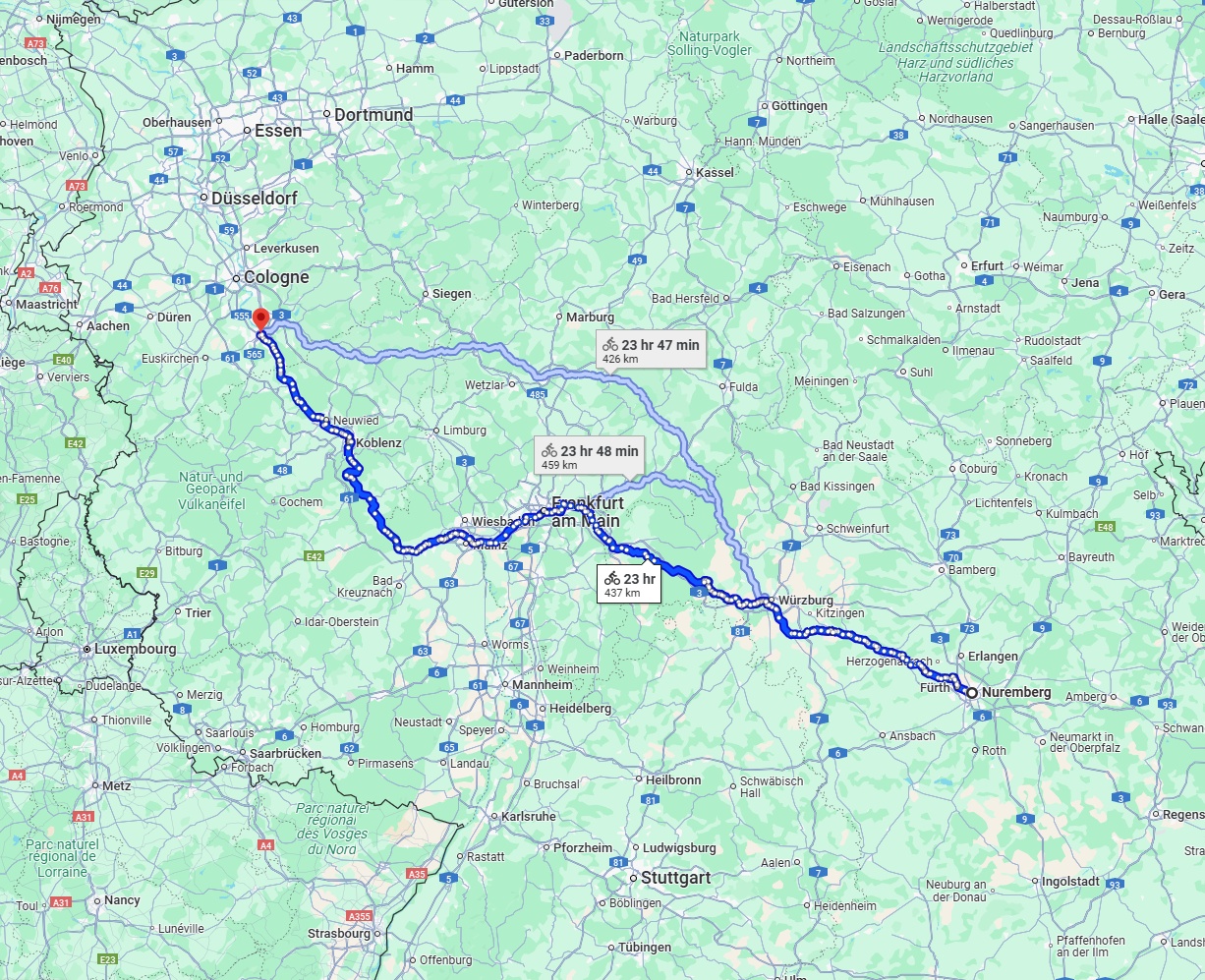 Anreise von Nürnberg Zu Bonn Über 
