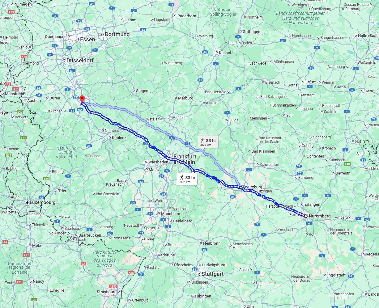 Anreise von Nürnberg Zu Bonn Über 