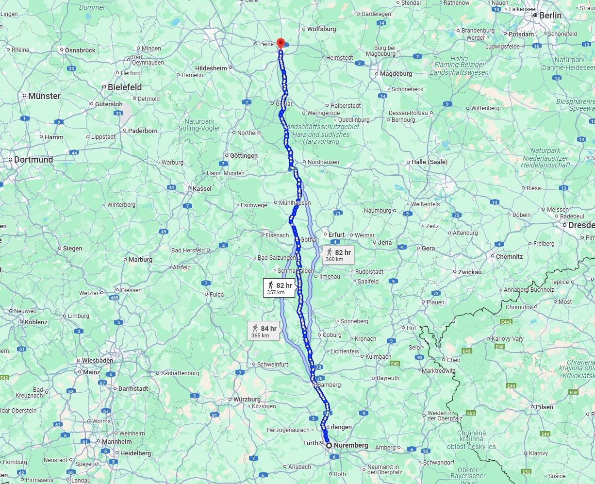 Anreise von Nürnberg Zu Braunschweig Über 
