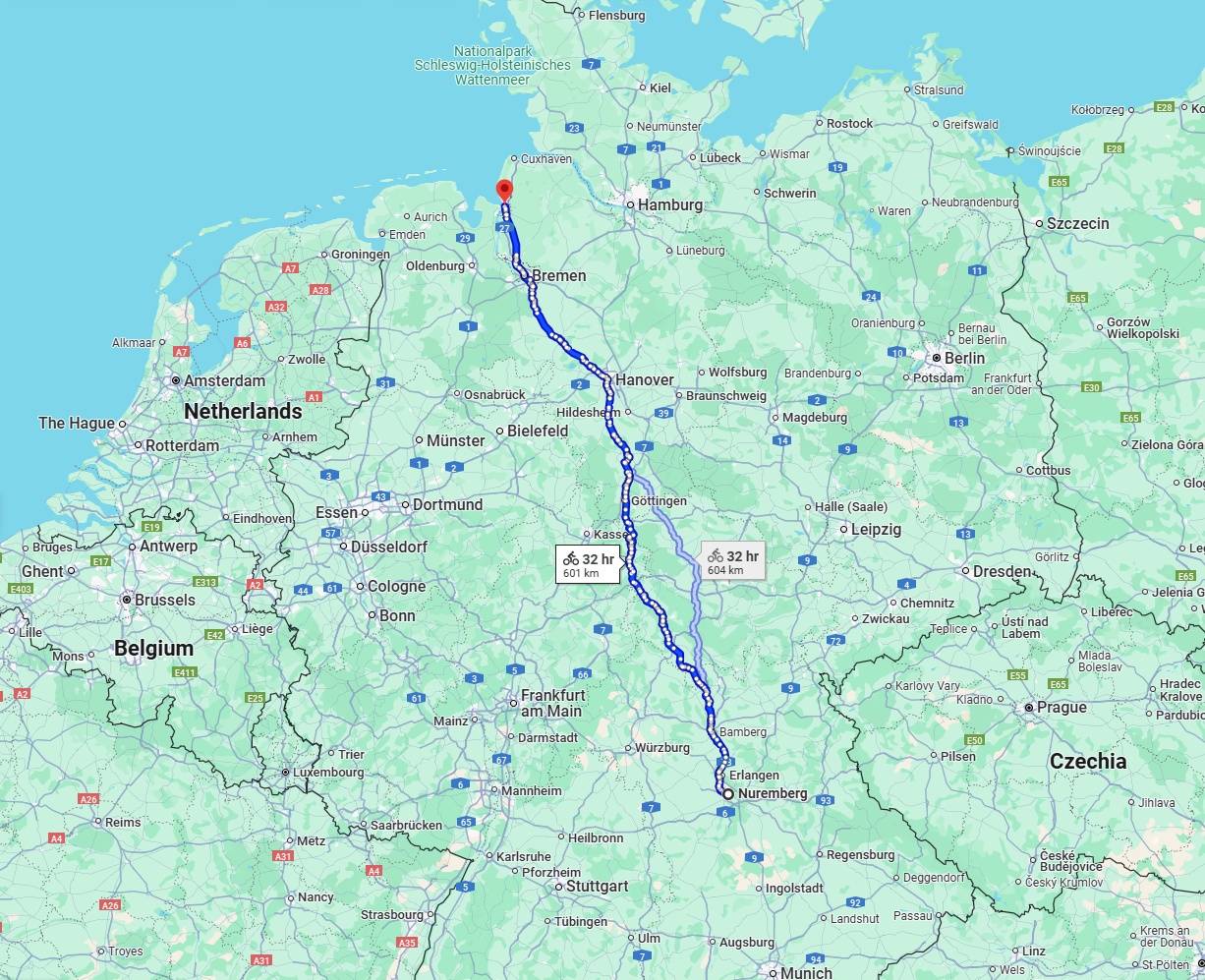 Anreise von Nürnberg Zu Bremerhaven Über 