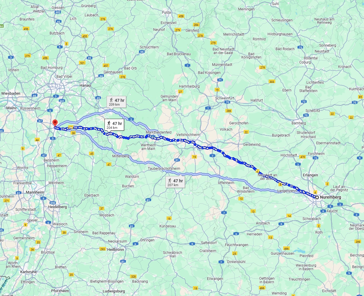 Anreise von Nürnberg Zu Darmstadt Über 